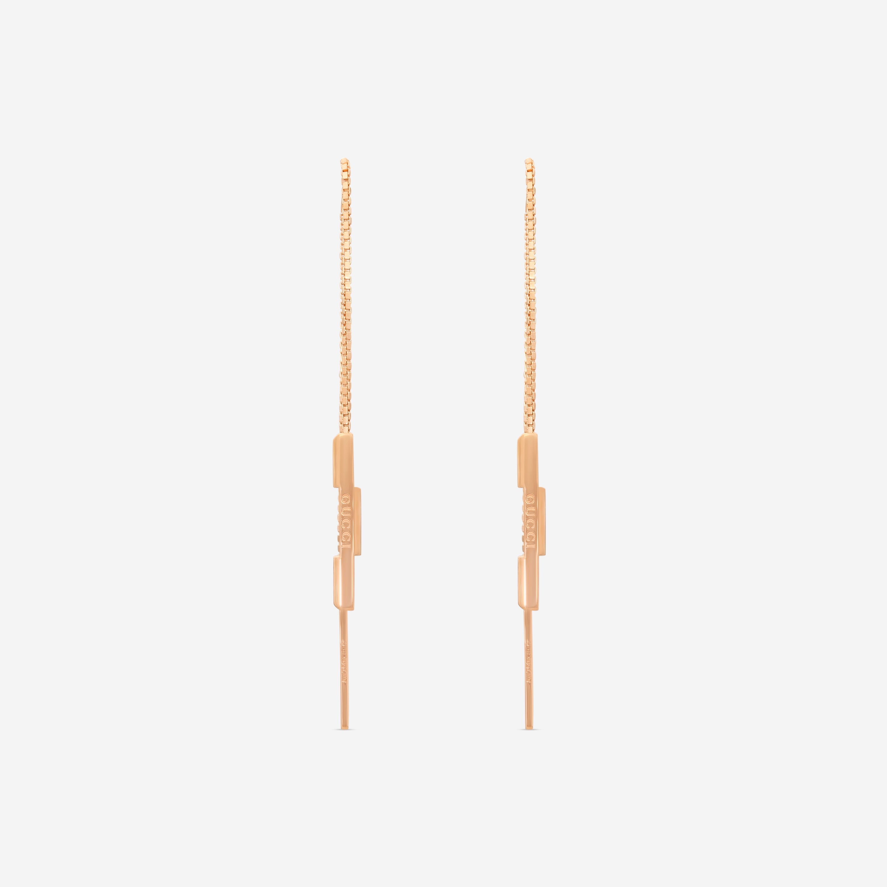 Gucci Link to Love 18K Rose Gold Drop Earrings YBD66211500200U — view 2