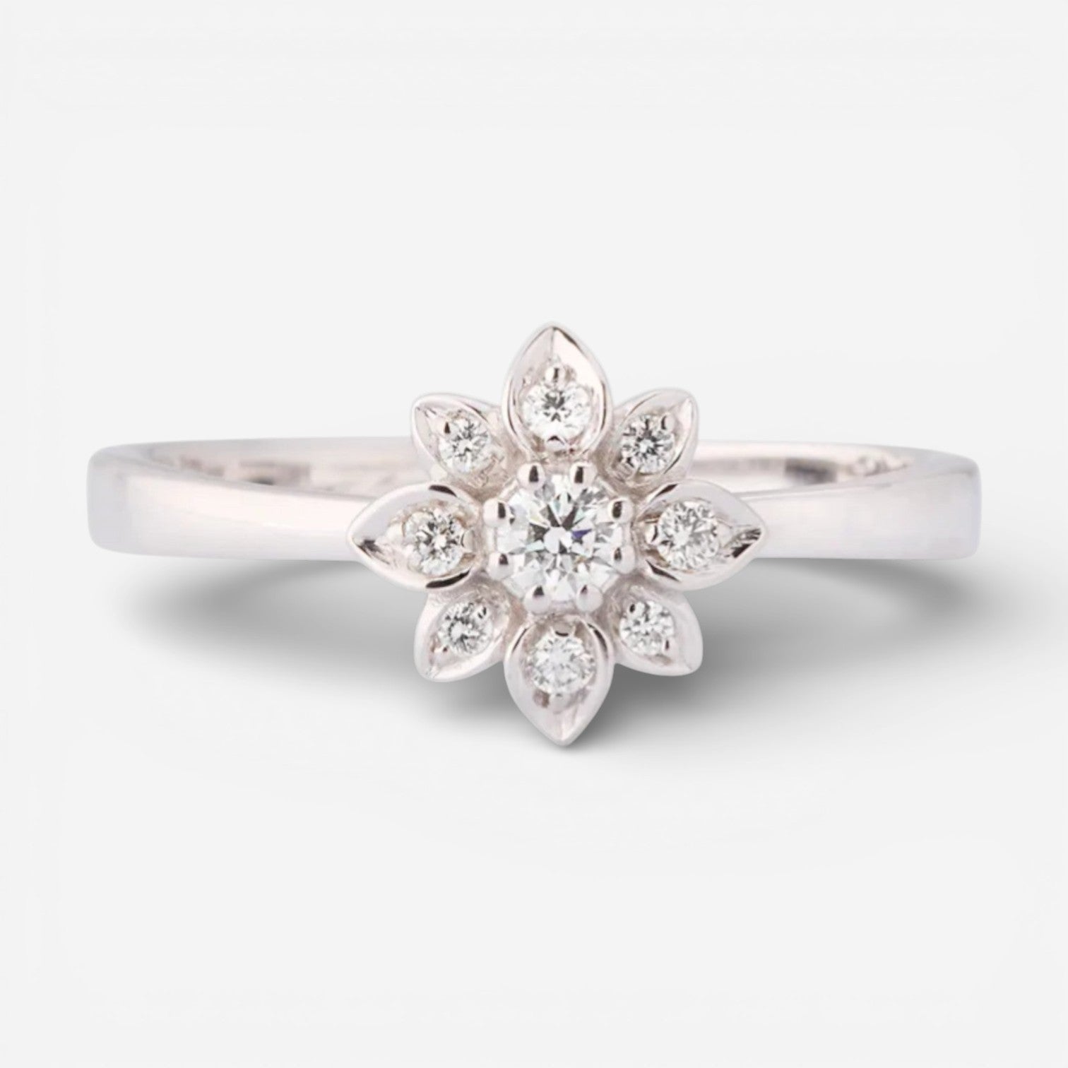 Gucci Flower 18K White Gold Diamond Ring YBC7962170010