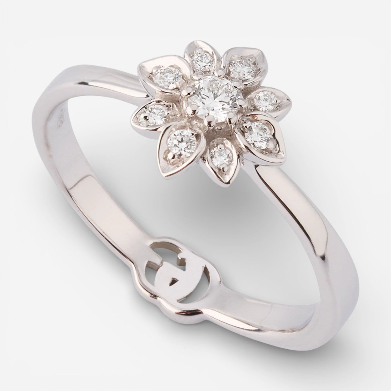 Gucci Flower 18K White Gold Diamond Ring YBC7962170010 — view 2