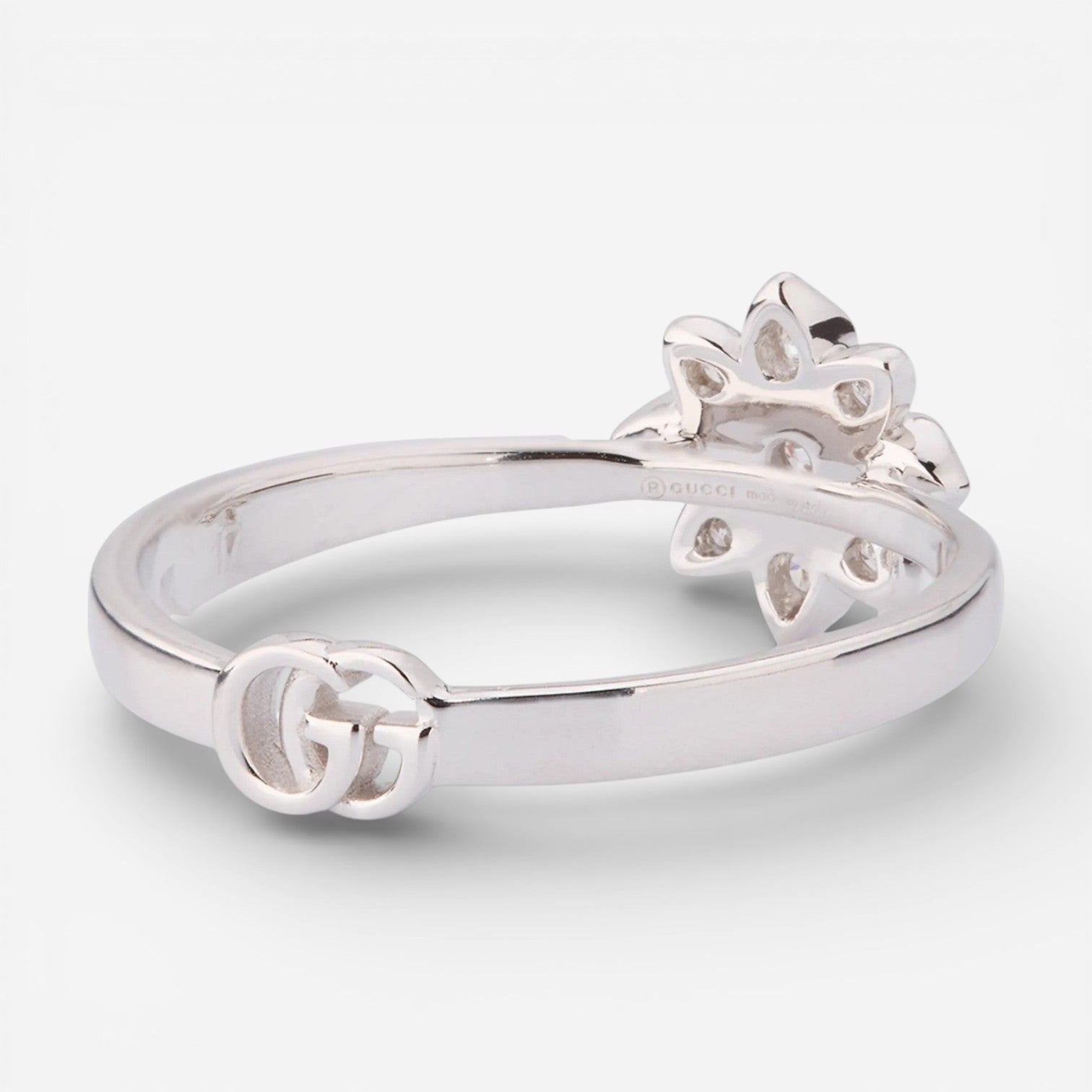 Gucci Flower 18K White Gold Diamond Ring YBC7962170010 — view 3