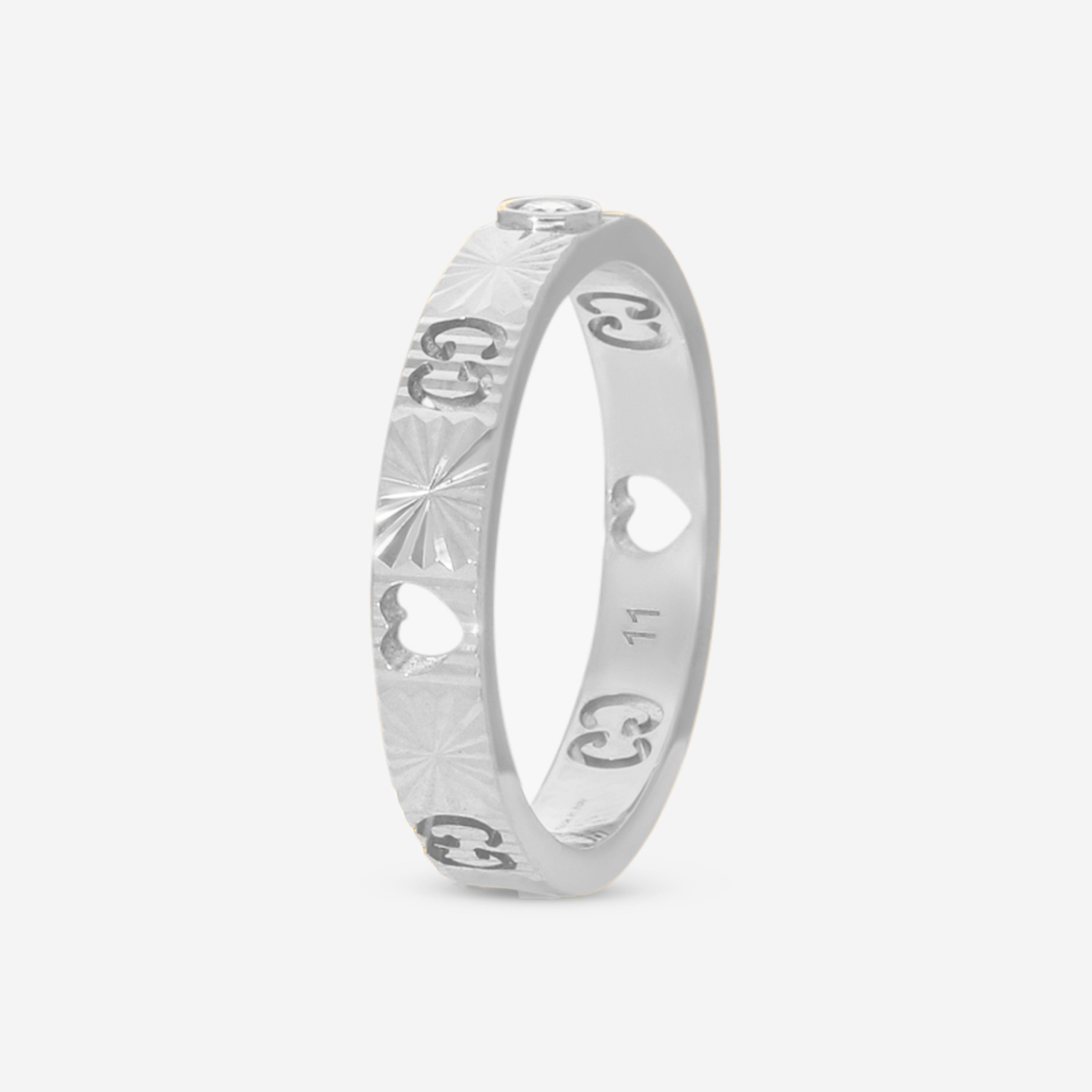 Gucci Icon 18K White Gold Diamond Ring YBC727892003019 — view 2