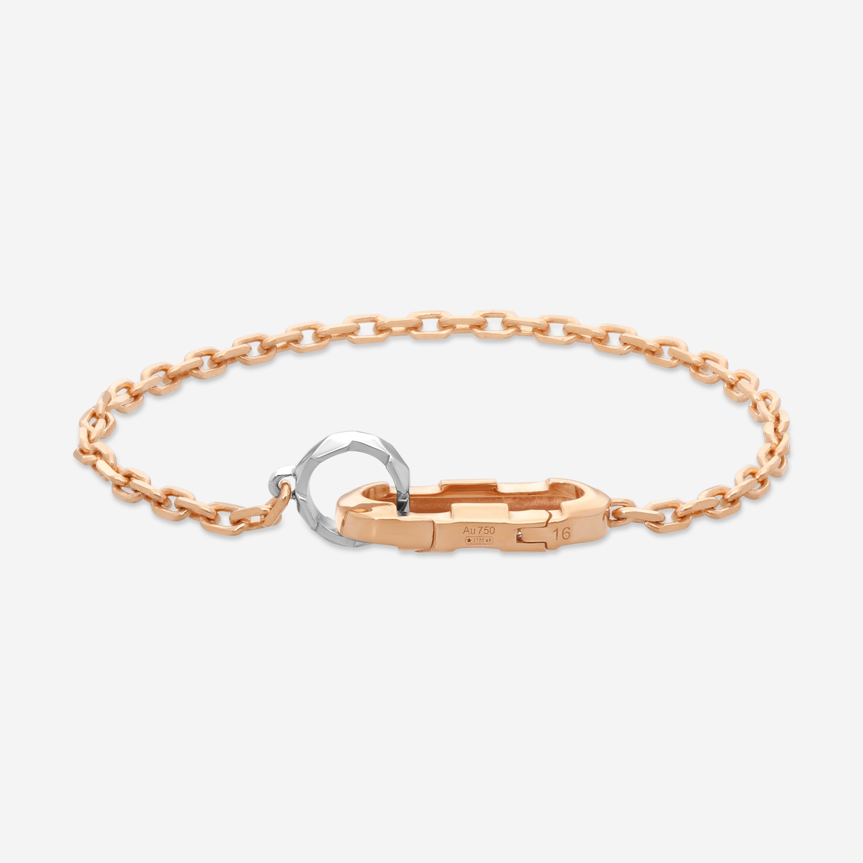 Gucci Link to Love 18K Rose and White Gold Chain Bracelet YBA786693002016