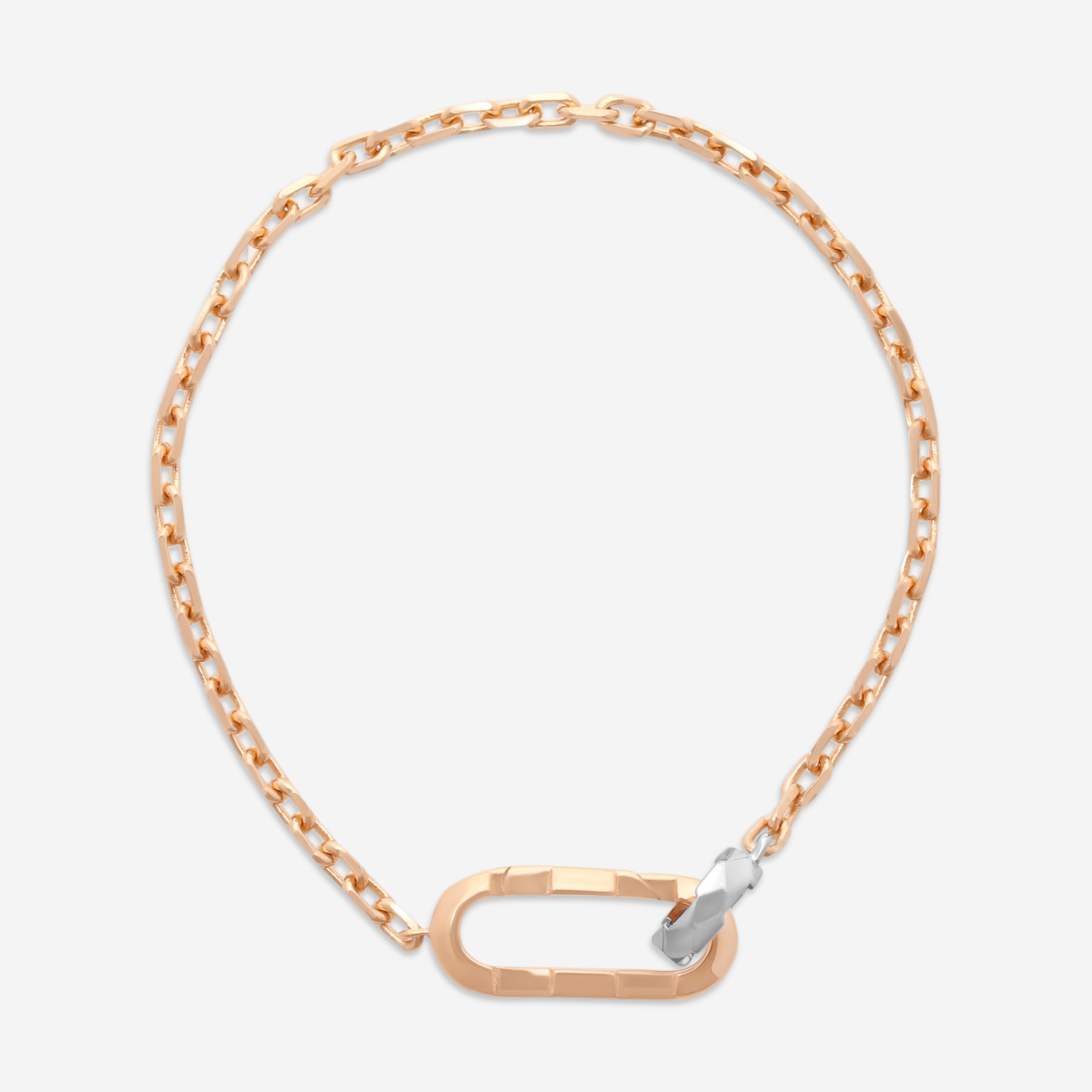 Gucci Link to Love 18K Rose and White Gold Chain Bracelet YBA786693002016 — view 2