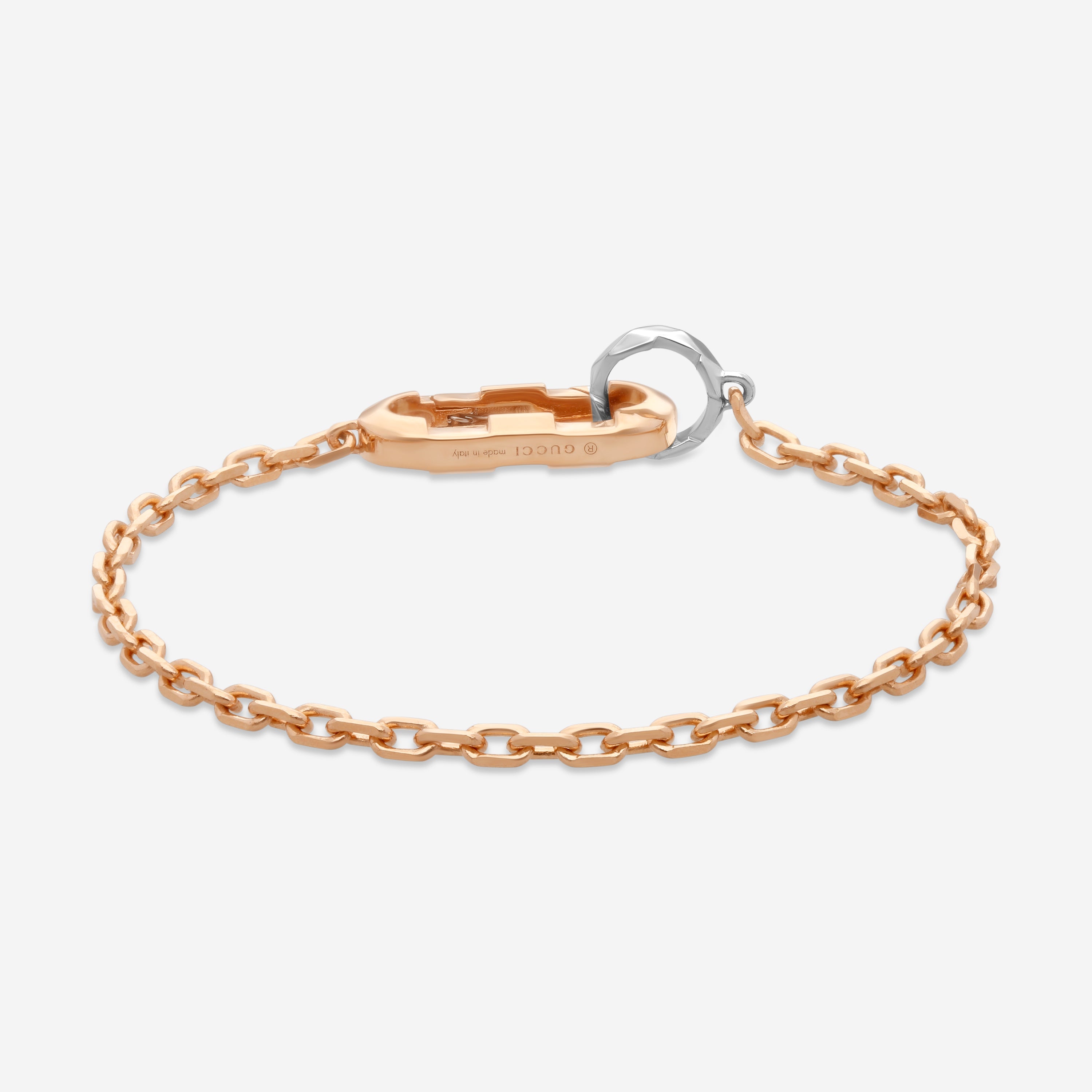 Gucci Link to Love 18K Rose and White Gold Chain Bracelet YBA786693002016 — view 3