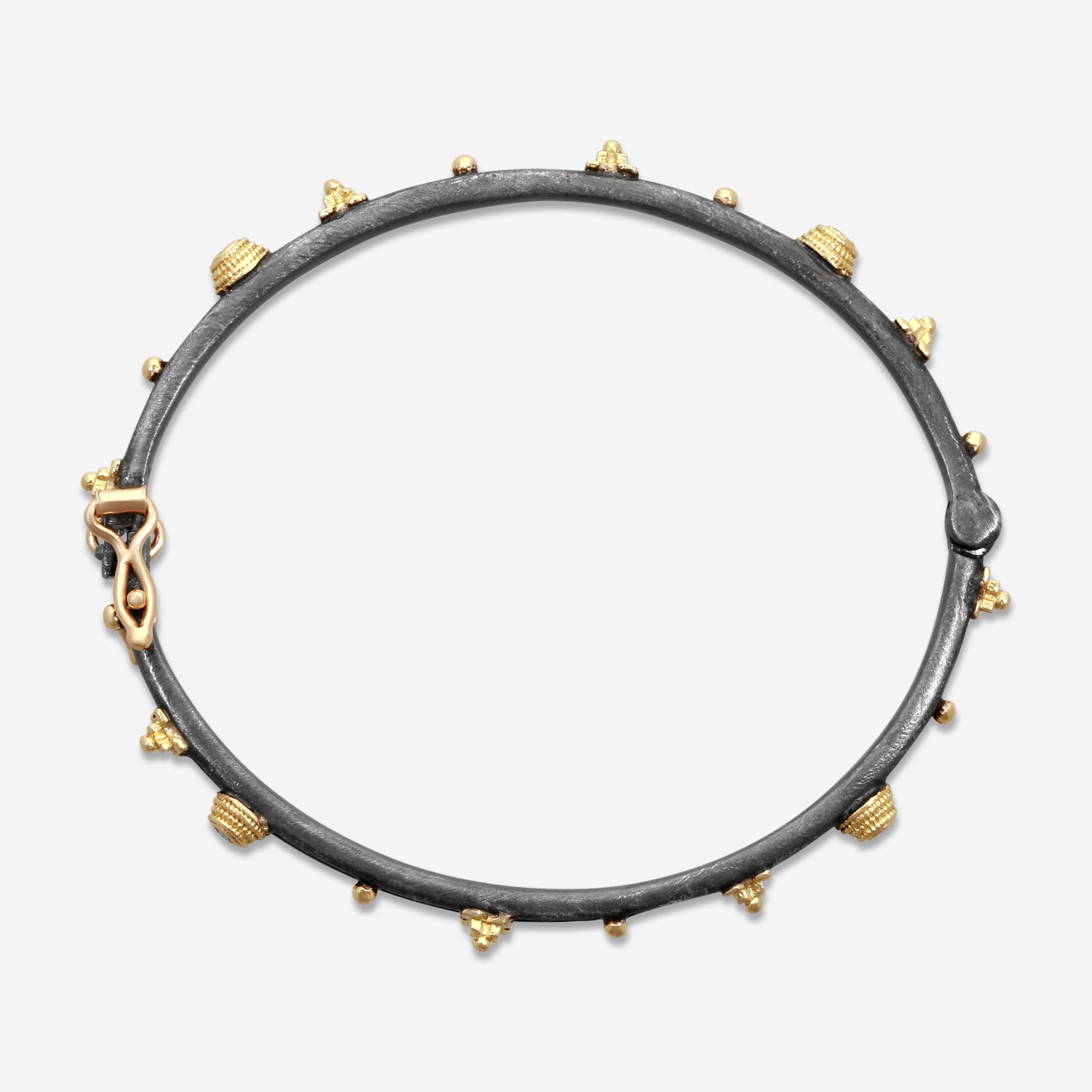 Armenta 18K Yellow Gold & Sterling Silver Multi-Gemstone Huggie Bracelet 02691 — view 3