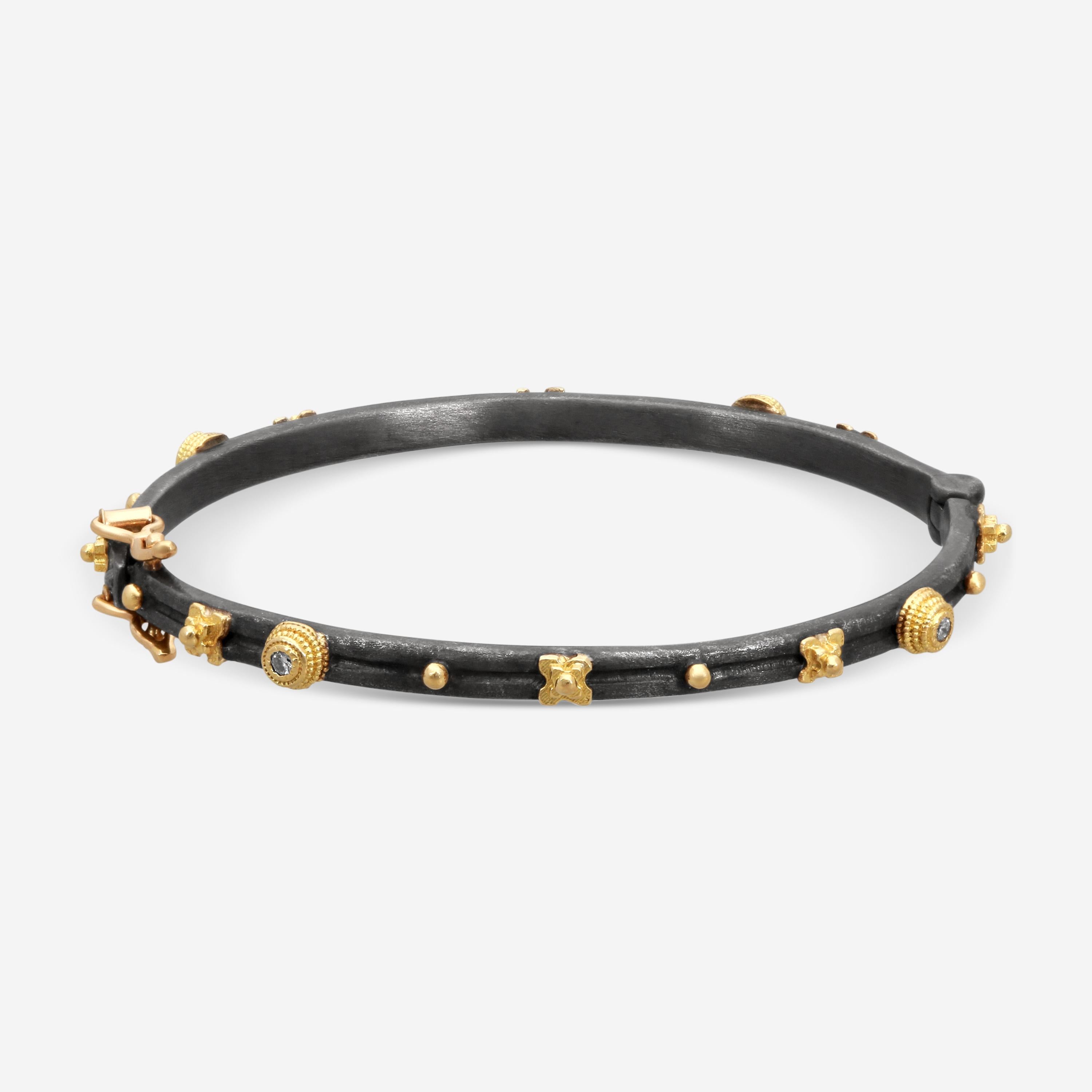 Armenta 18K Yellow Gold & Sterling Silver Multi-Gemstone Huggie Bracelet 02691 — view 4