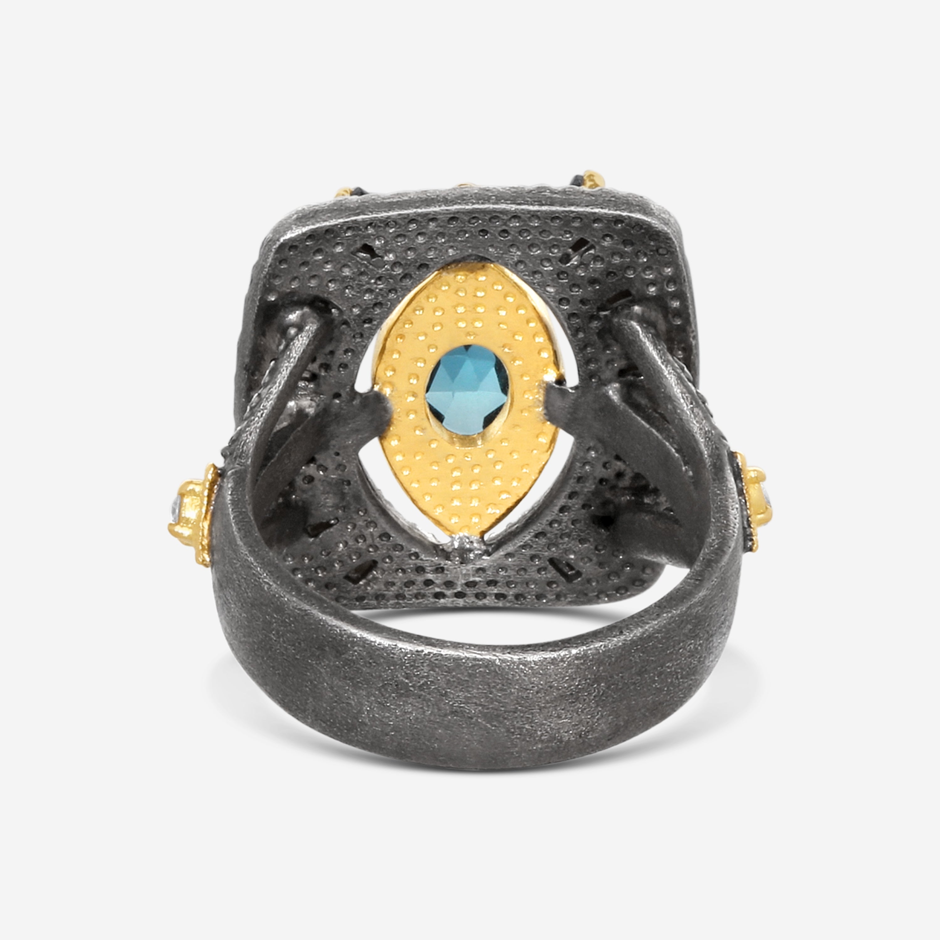Armenta 18K Yellow Gold & Grey Sterling Silver Multi-Gemstone Ring Sz. 7 23045 — view 3