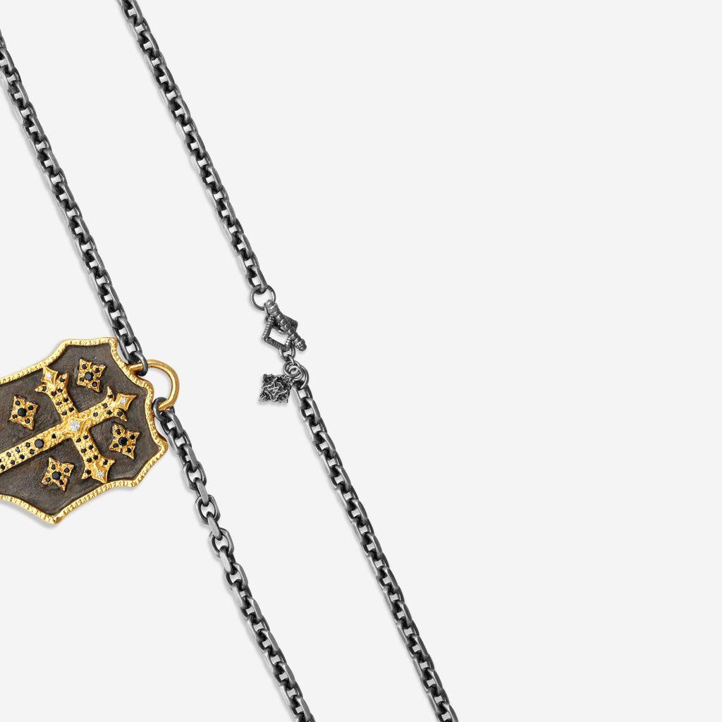 Armenta 18K Yellow Gold & Blackened Sterling Silver Multi-Stone Necklace 17799 — view 3