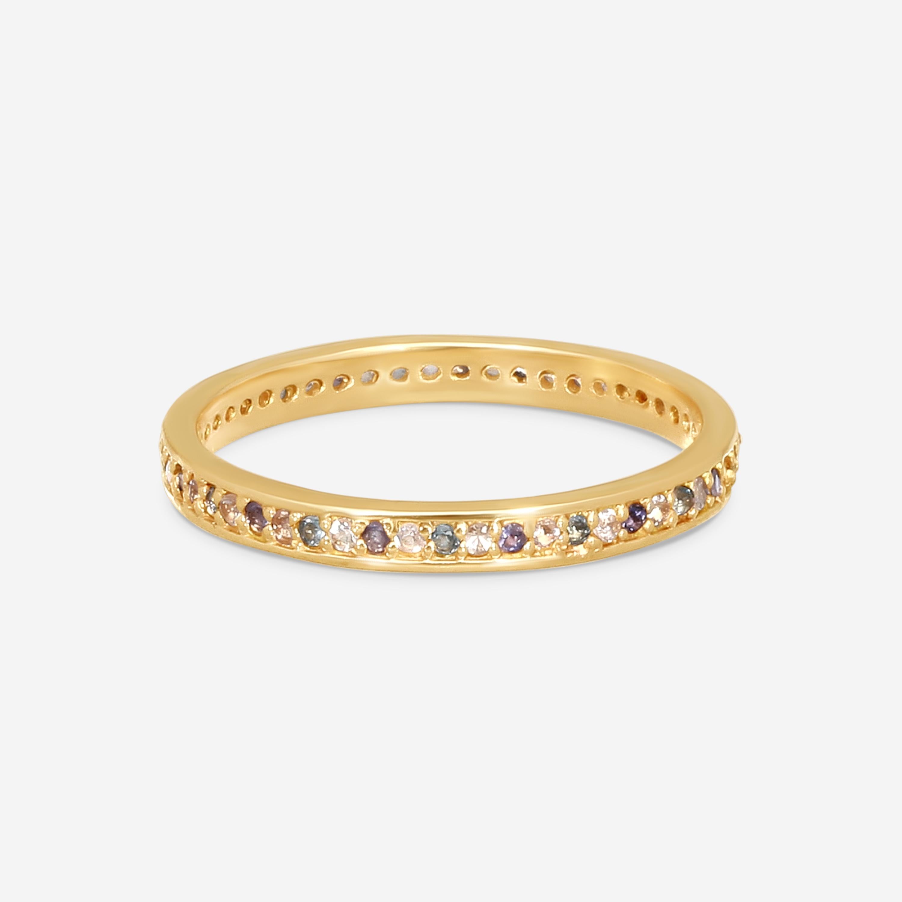 Armenta 14K Rose Gold Purple Multi-Gemstone Stack Band Ring Sz. 6 22921