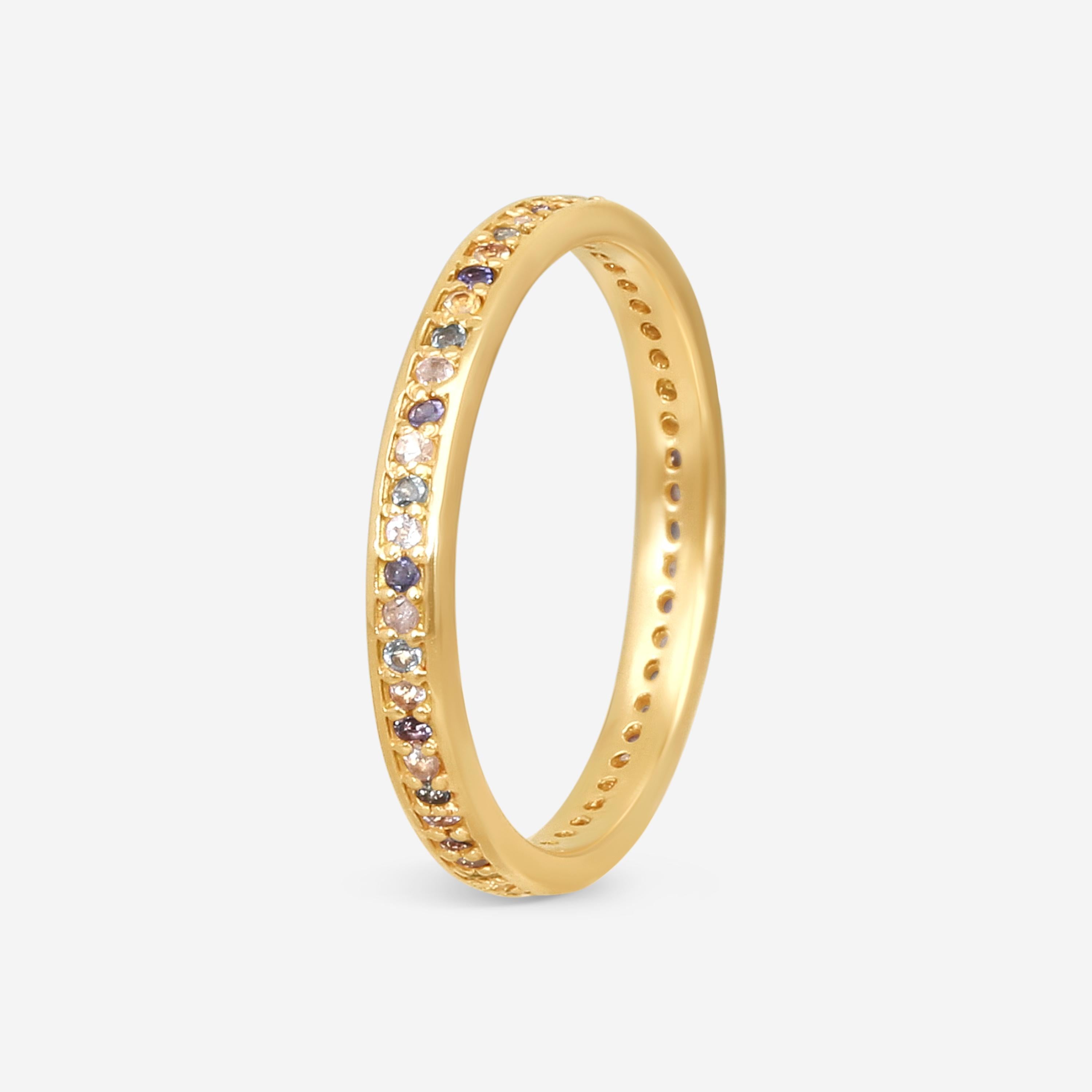 Armenta 14K Rose Gold Purple Multi-Gemstone Stack Band Ring Sz. 6 22921 — view 2