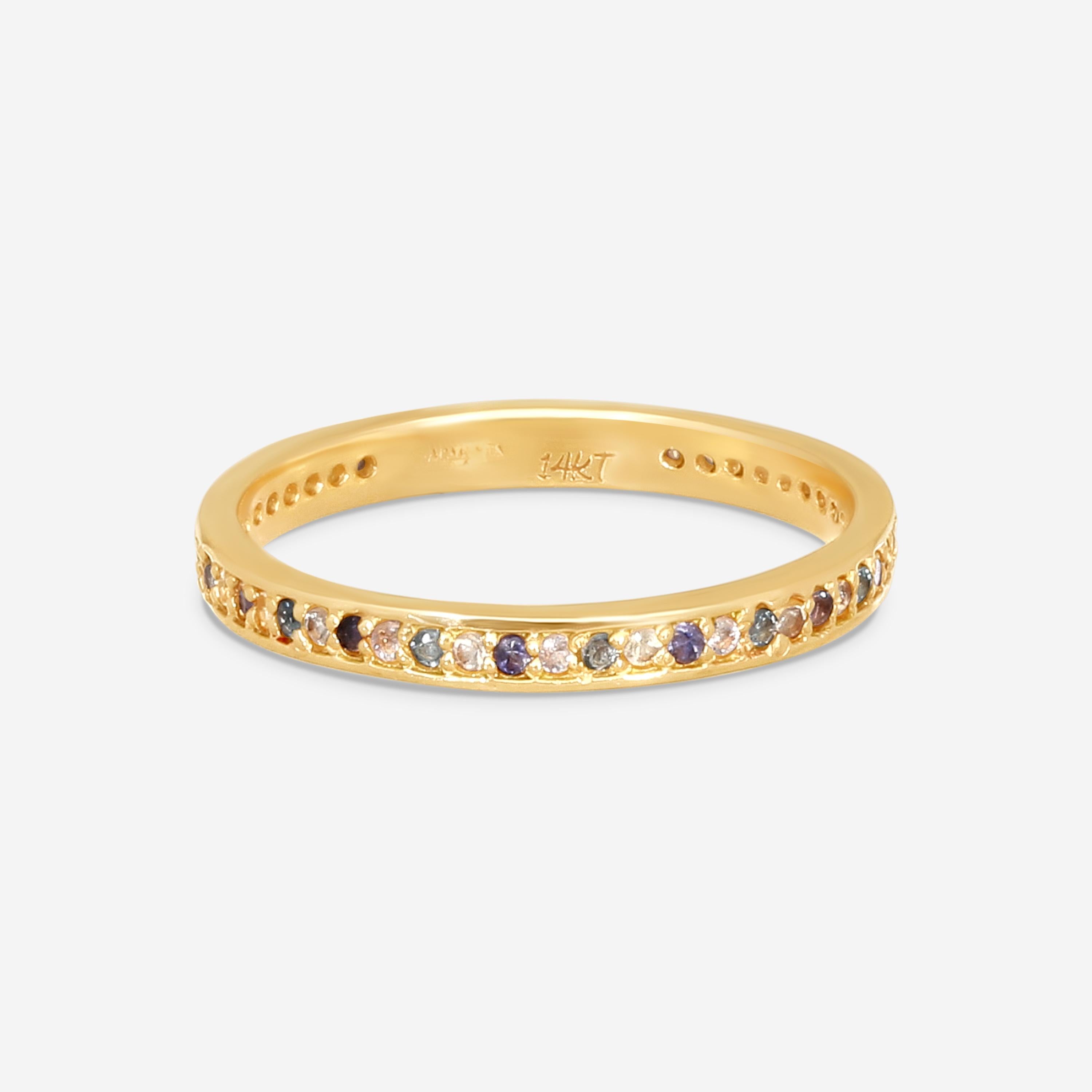 Armenta 14K Rose Gold Purple Multi-Gemstone Stack Band Ring Sz. 6 22921 — view 3