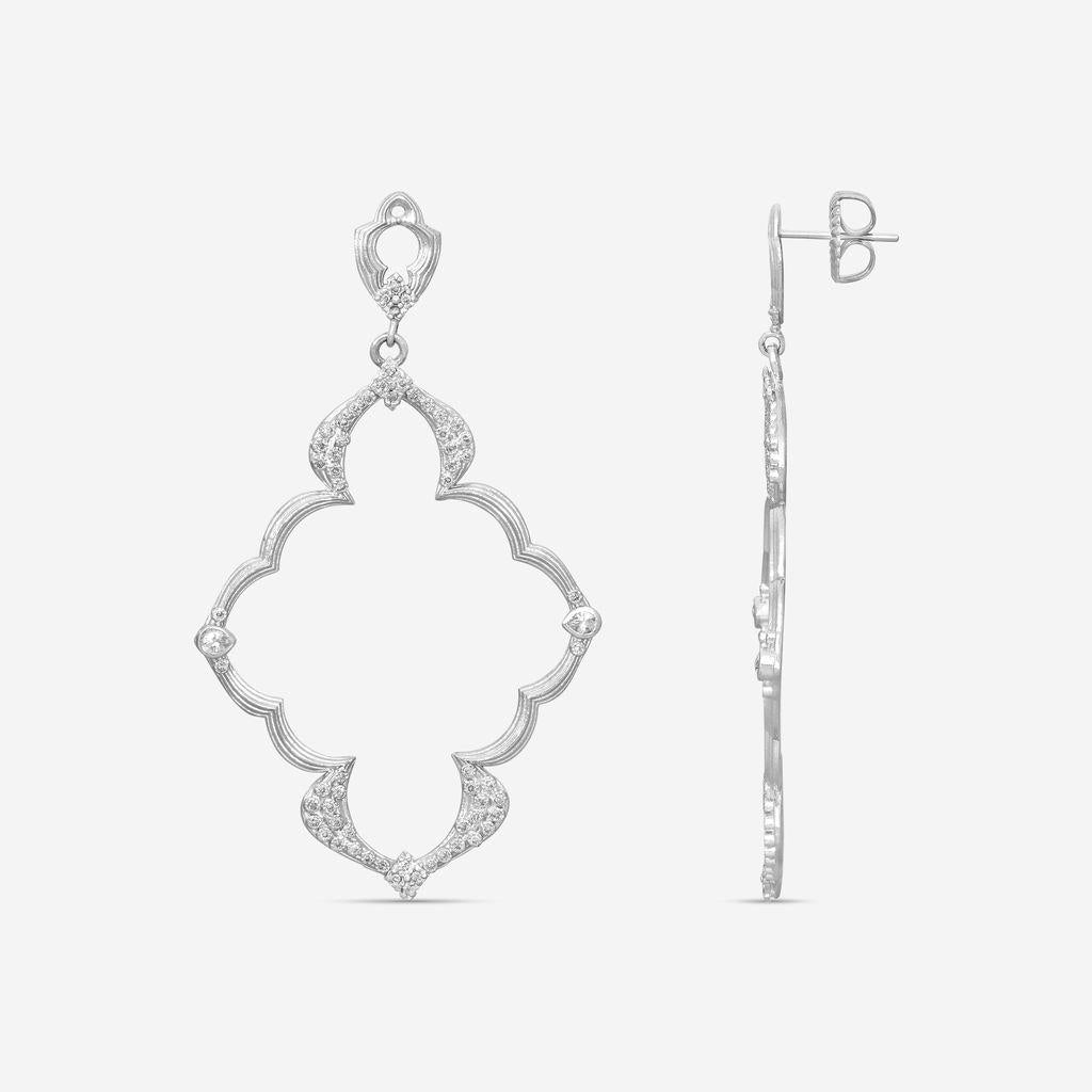 Armenta Grey Sterling Silver Multi-Gemstone Open Frame Dulcinea Earrings 17112 — view 3