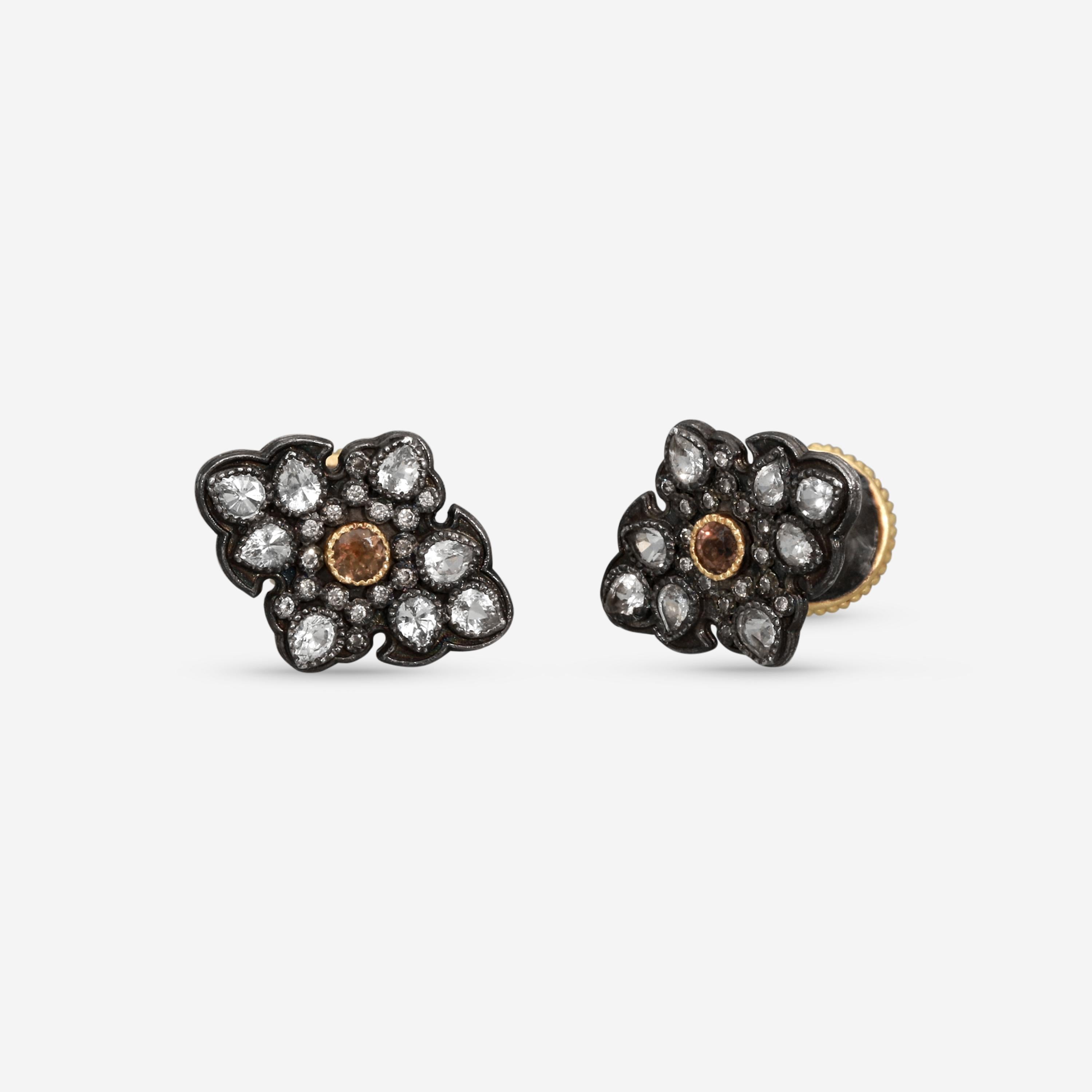 Armenta 18K Yellow Gold & Blackened Sterling Silver Multi-Stone Cufflinks 18049 — view 2