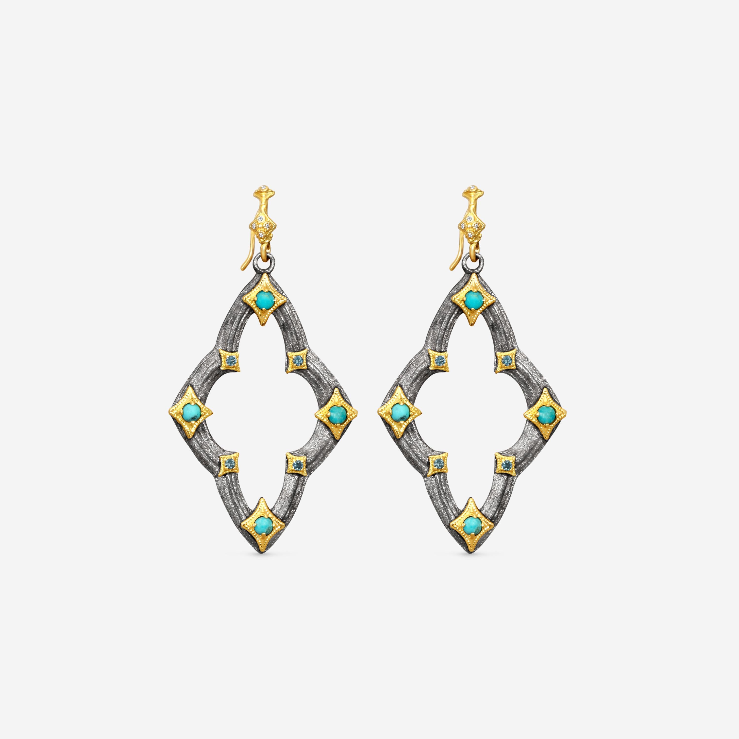 Armenta 18K Yellow Gold & Grey Sterling Silver Multi-Stone Drop Earrings 21755