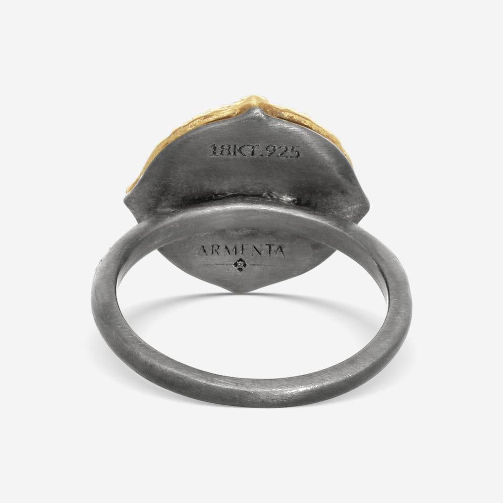 Armenta 18K Yellow Gold & Blackened Sterling Silver Multistone Ring Sz 7.5 19793 — view 3