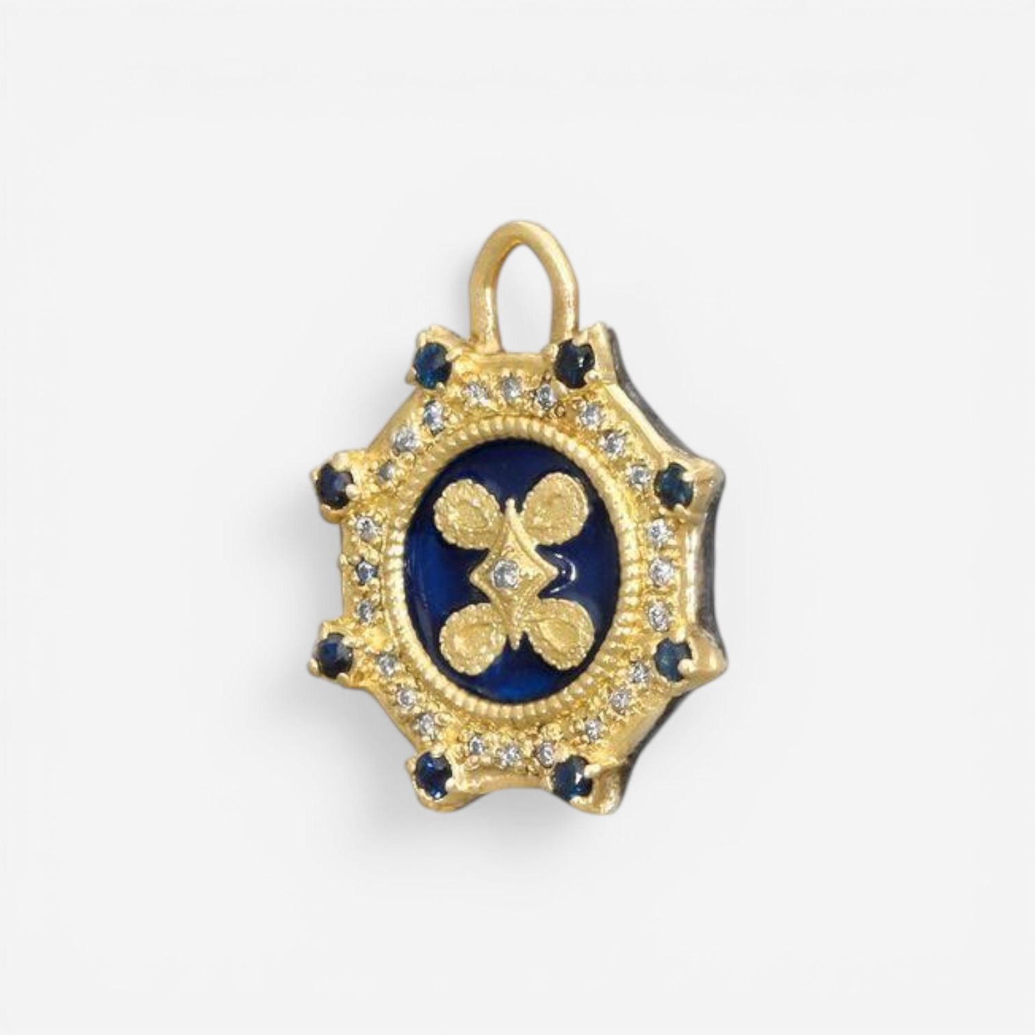Armenta 18K Yellow Gold & Blackened Sterling Silver Multistone Charm 18888 — view 2
