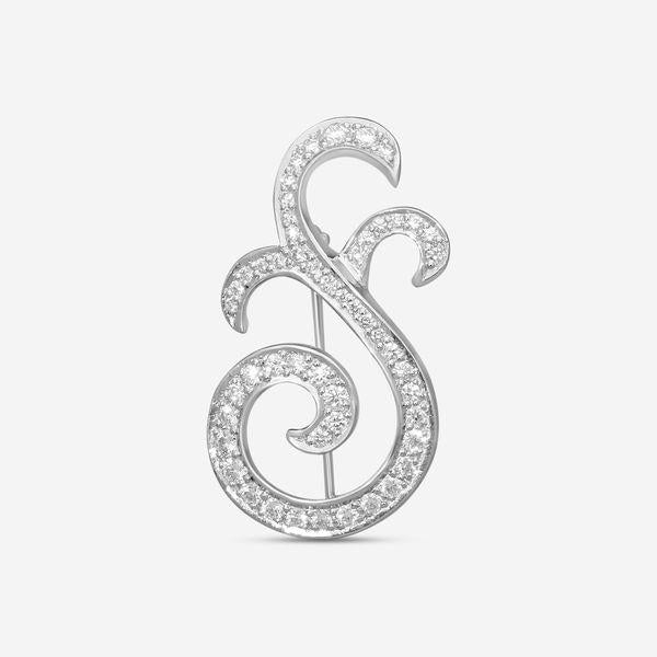 Suna Platinum Diamond Paisley Pin P7327P