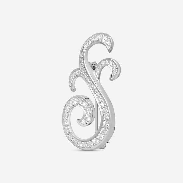 Suna Platinum Diamond Paisley Pin P7327P — view 2