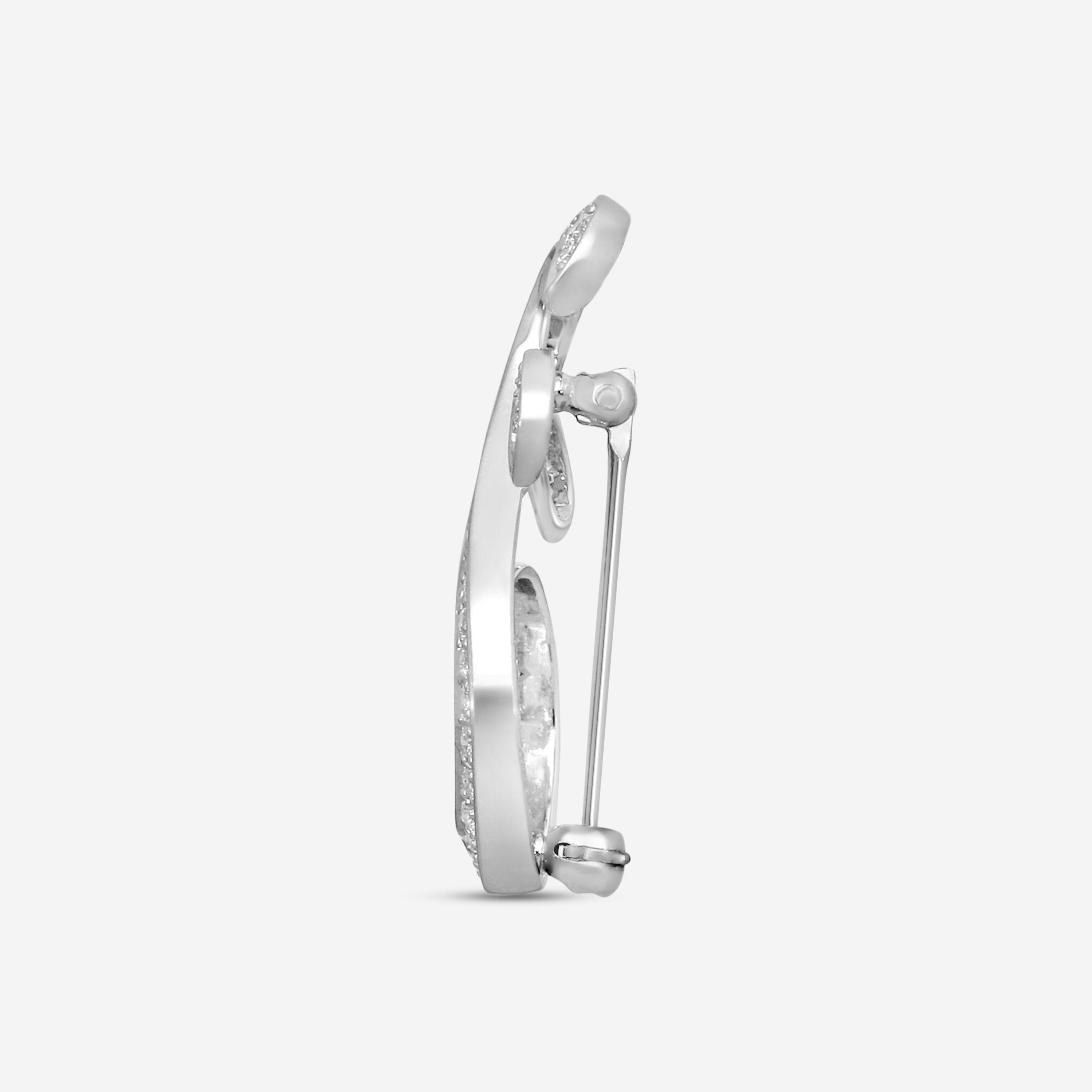 Suna Platinum Diamond Paisley Pin P7327P — view 3