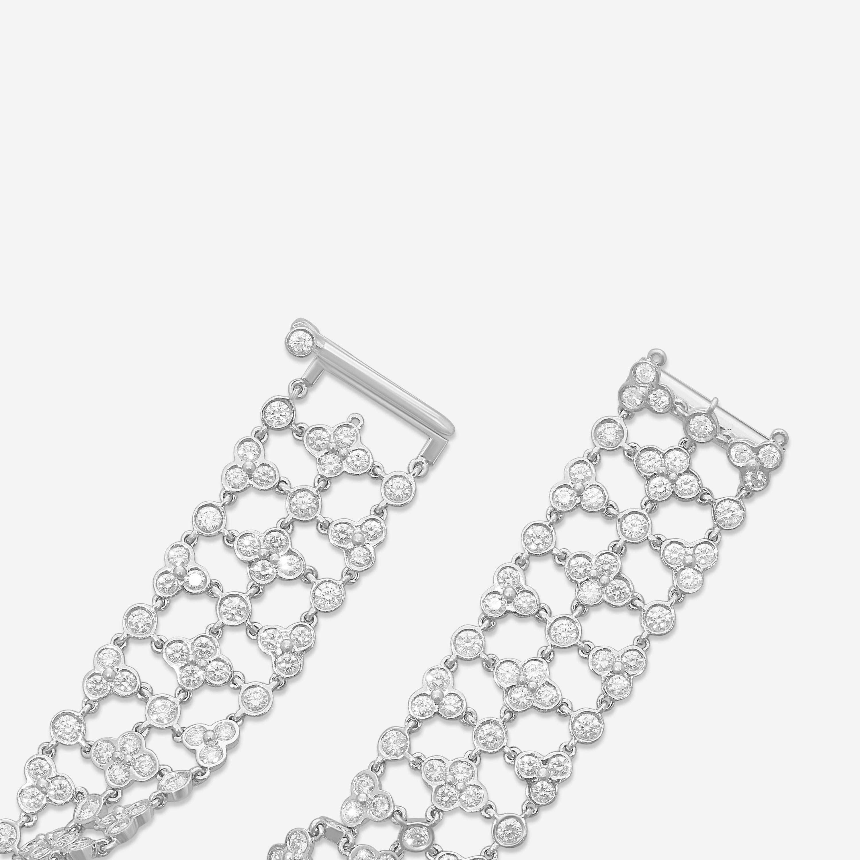 Suna Platinum Diamond Lace Bracelet B3670P — view 2