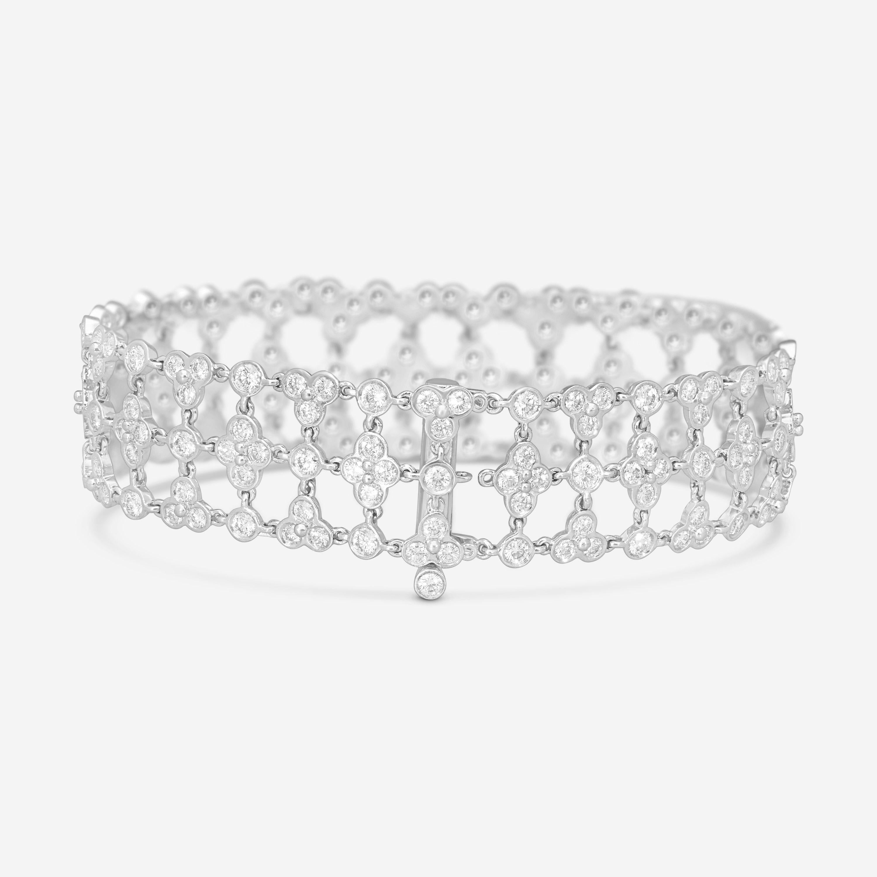 Suna Platinum Diamond Lace Bracelet B3670P — view 3