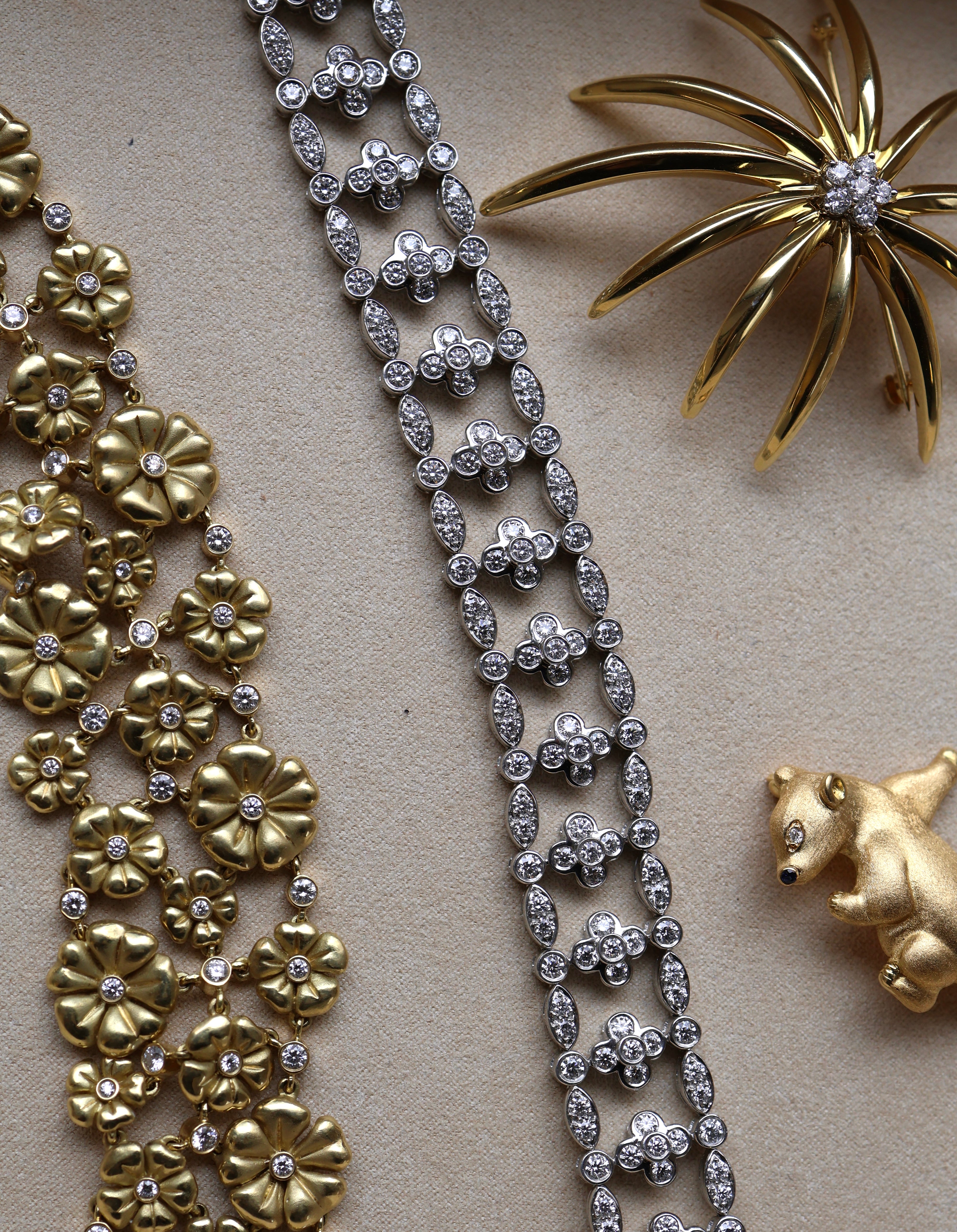 Suna Platinum Diamond Lace Bracelet B3661P — view 2