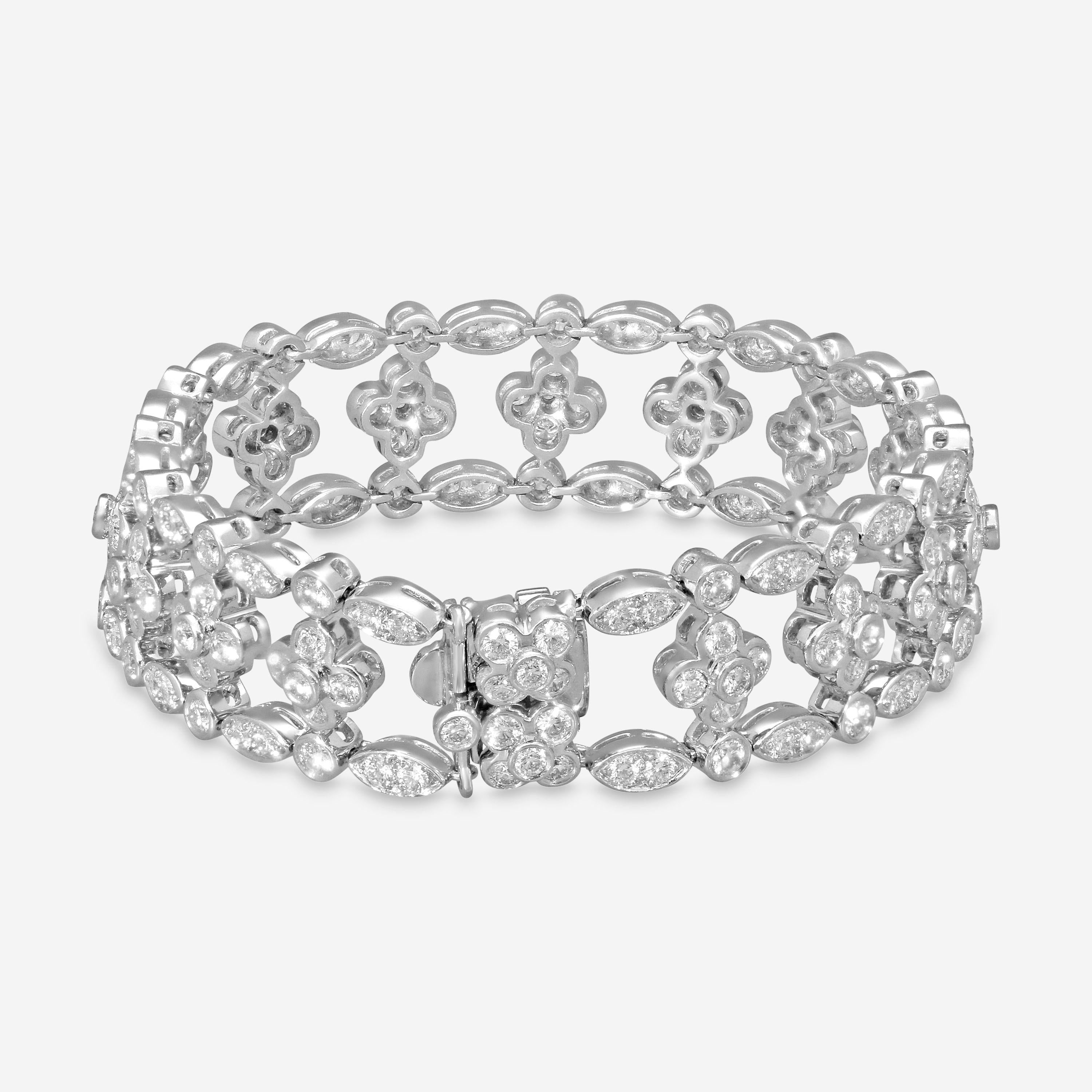 Suna Platinum Diamond Lace Bracelet B3661P — view 3