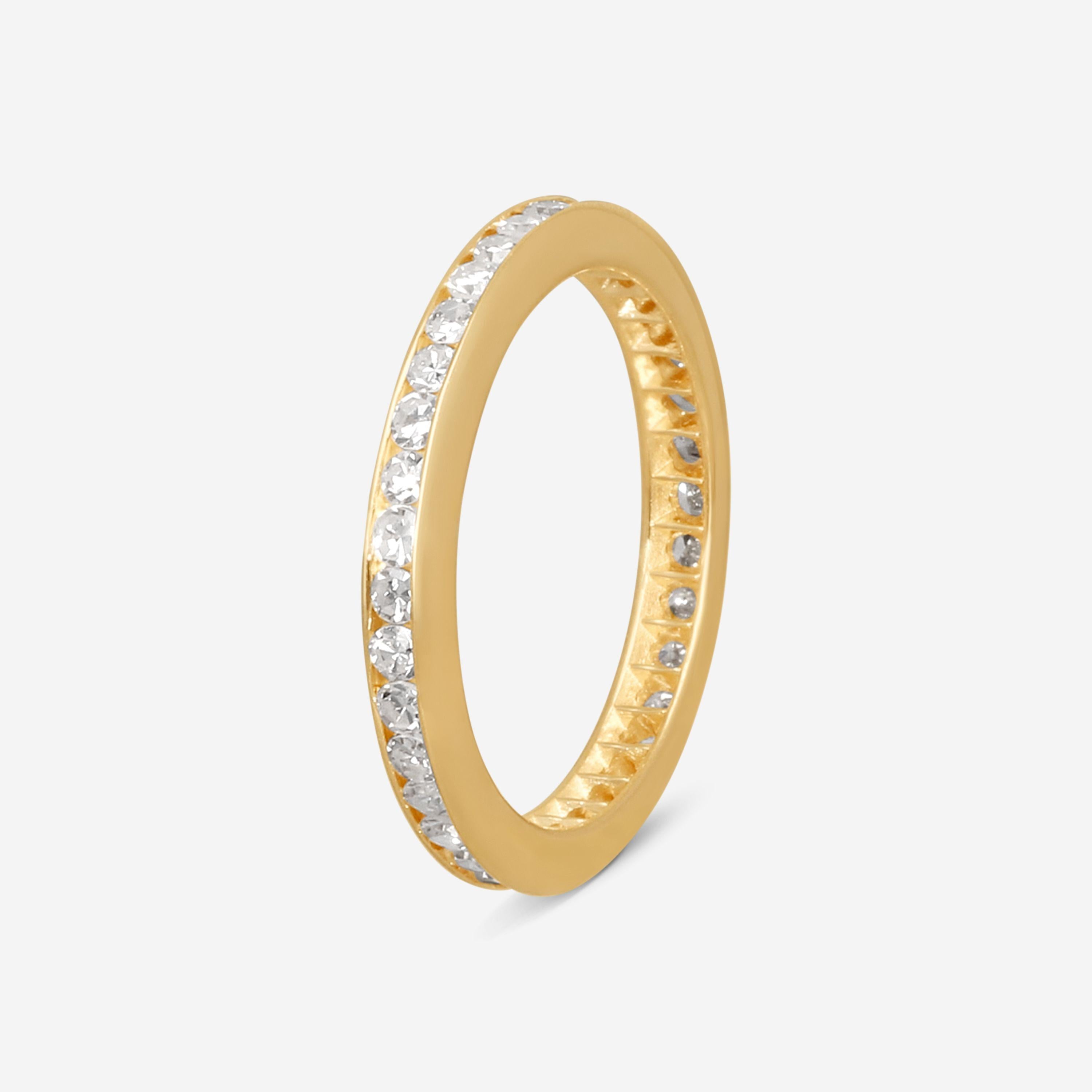 Suna 14K Yellow Gold Diamond Wedding Band Ring Sz. 6 W12YY — view 2