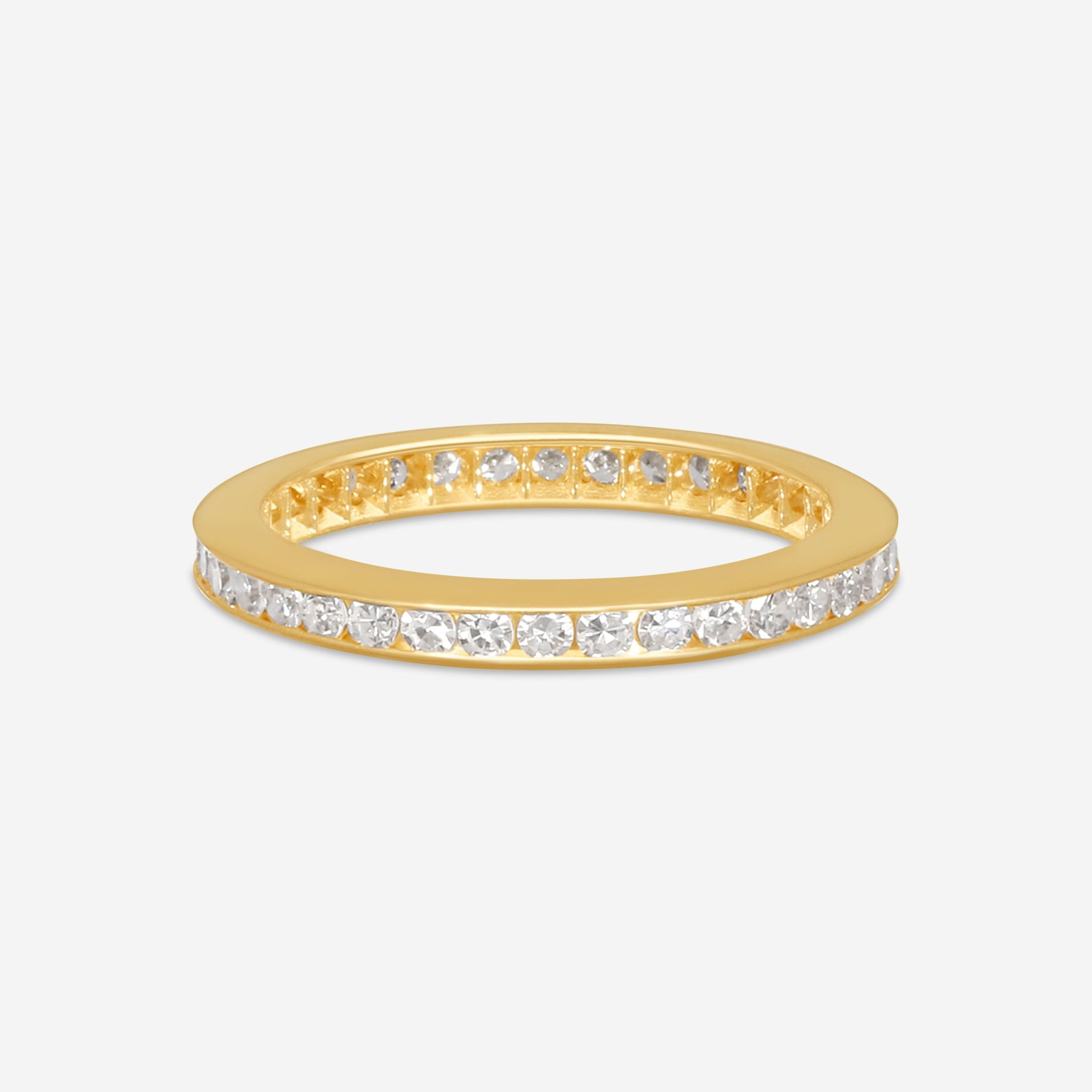 Suna 14K Yellow Gold Diamond Wedding Band Ring Sz. 6 W12YY — view 3
