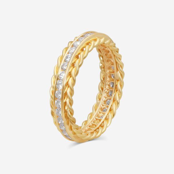 Suna 14K Yellow Gold Wedding Band Ring Sz. 6 W1/2YY-TGW — view 2
