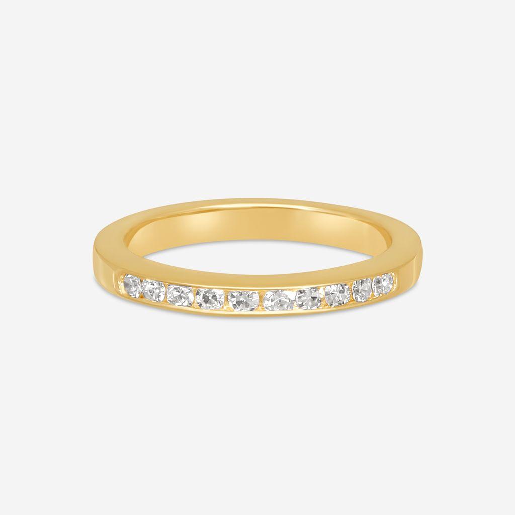Suna 14K Yellow Gold Diamond Wedding Ring Sz. 5 W12YY10
