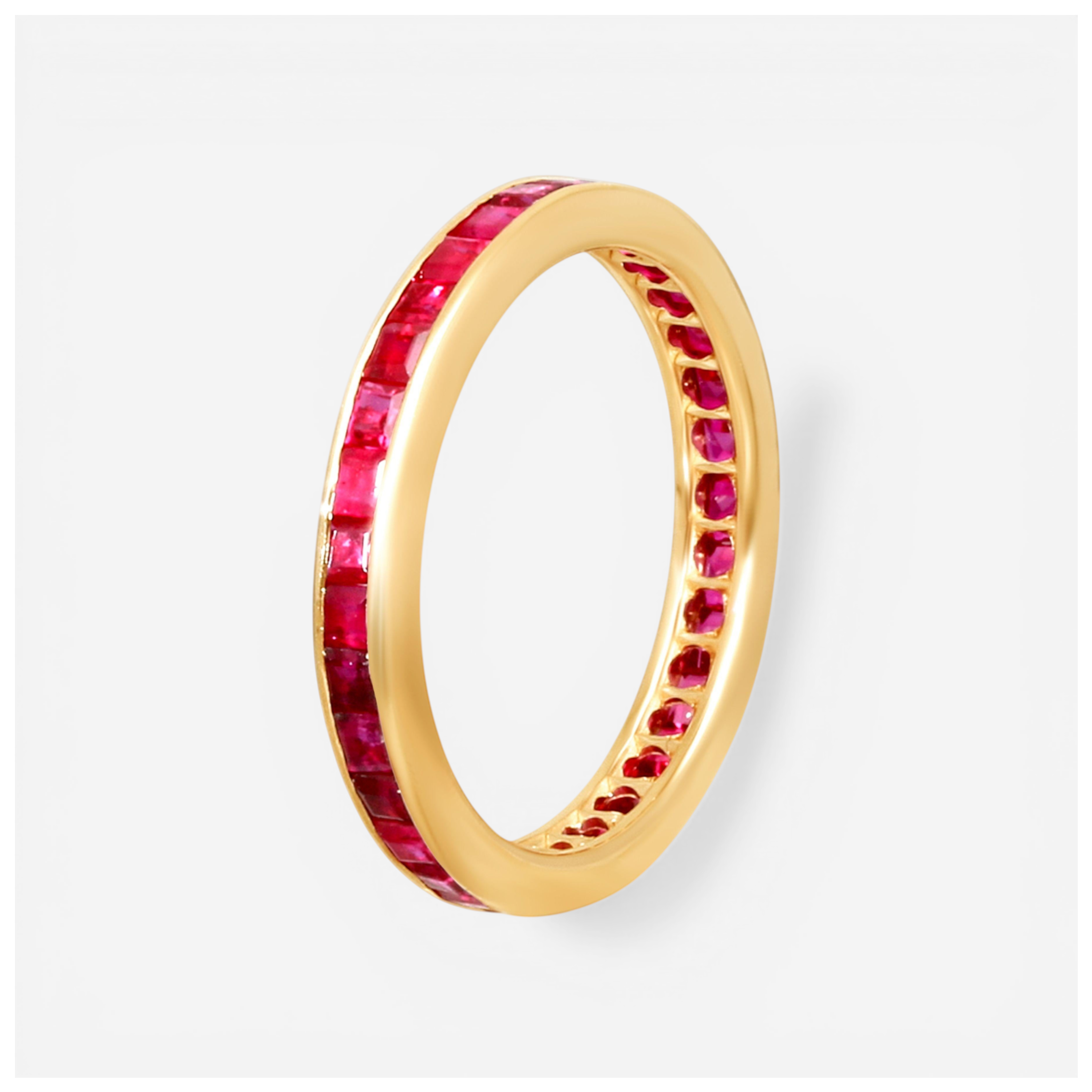 Suna 14K Yellow Gold Ruby Wedding Band Ring Sz. 6 W88629RYY — view 2