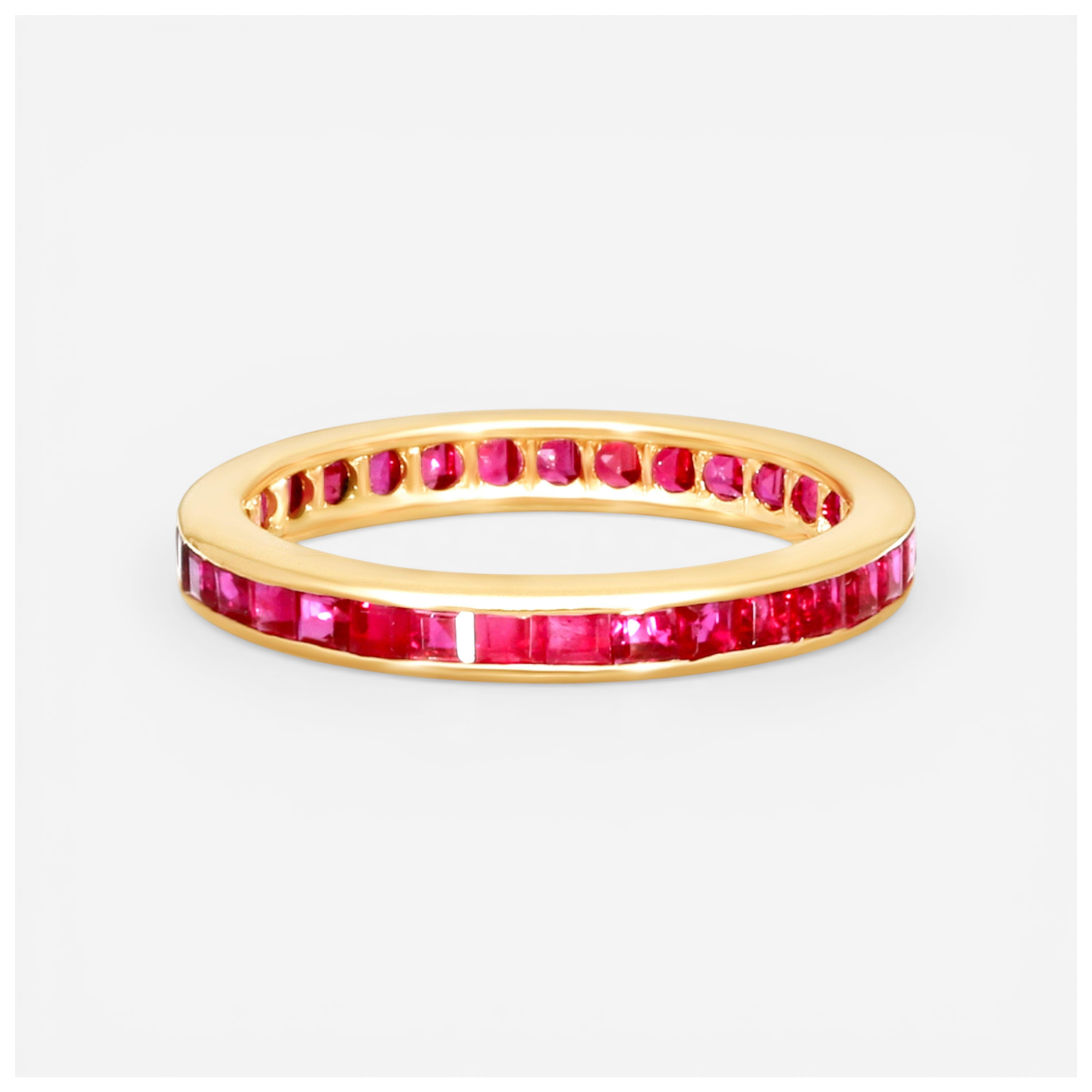 Suna 14K Yellow Gold Ruby Wedding Band Ring Sz. 6 W88629RYY — view 3