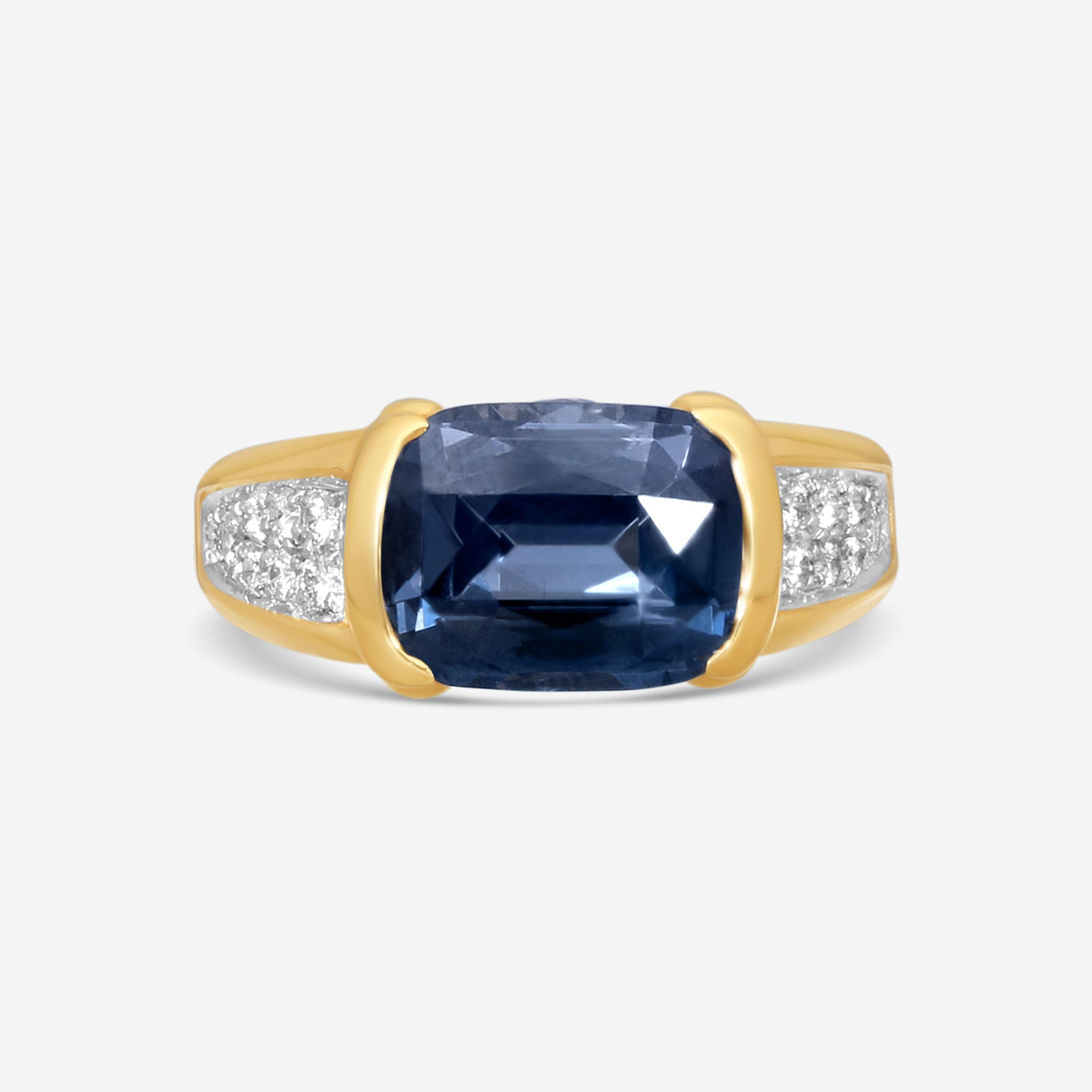 Suna 18K Yellow Gold, Platinum Spinel & Diamond Ring Sz. 6.5 R7319SPIT