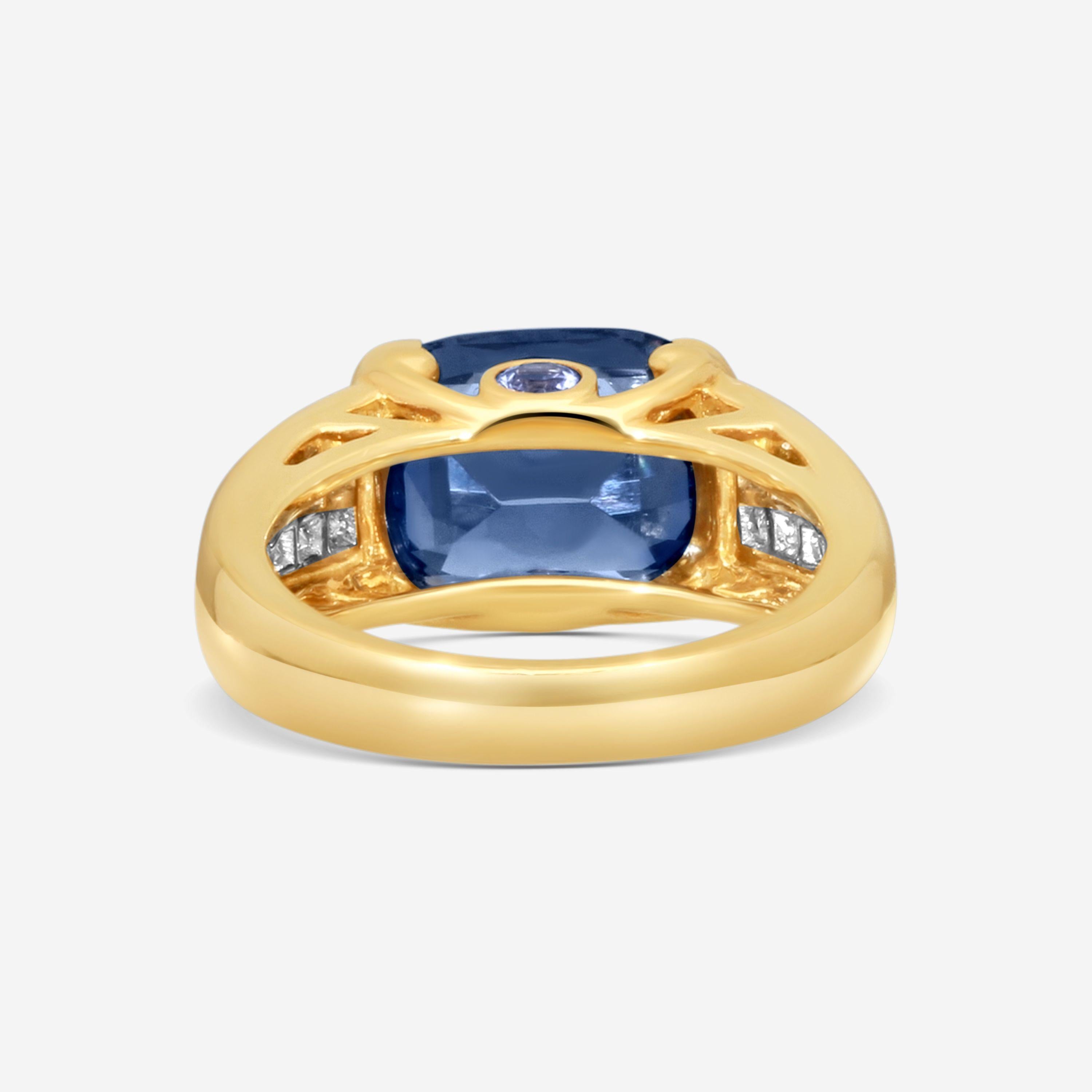 Suna 18K Yellow Gold, Platinum Spinel & Diamond Ring Sz. 6.5 R7319SPIT — view 3