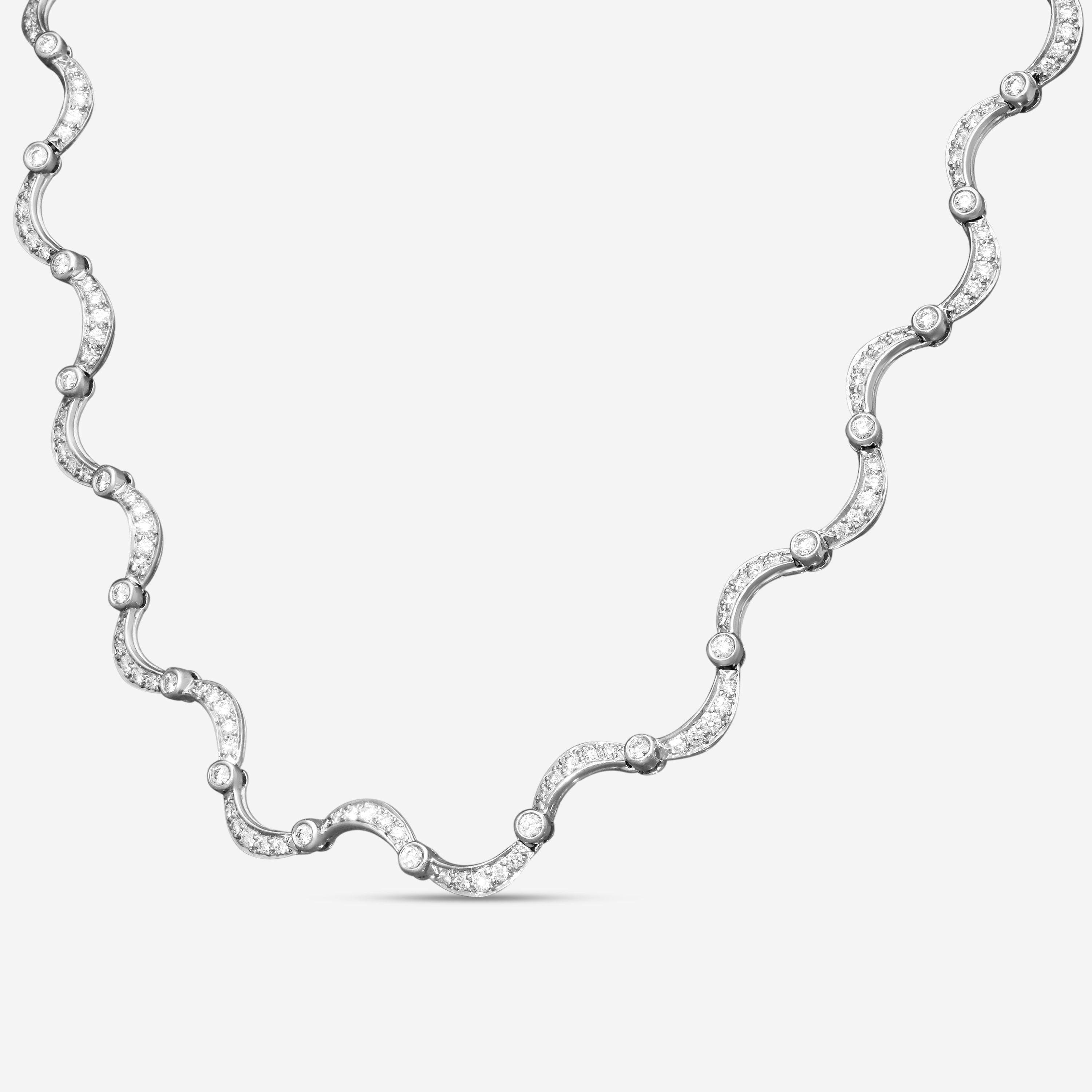 Suna Platinum Diamond Choker Necklace N251P — view 2