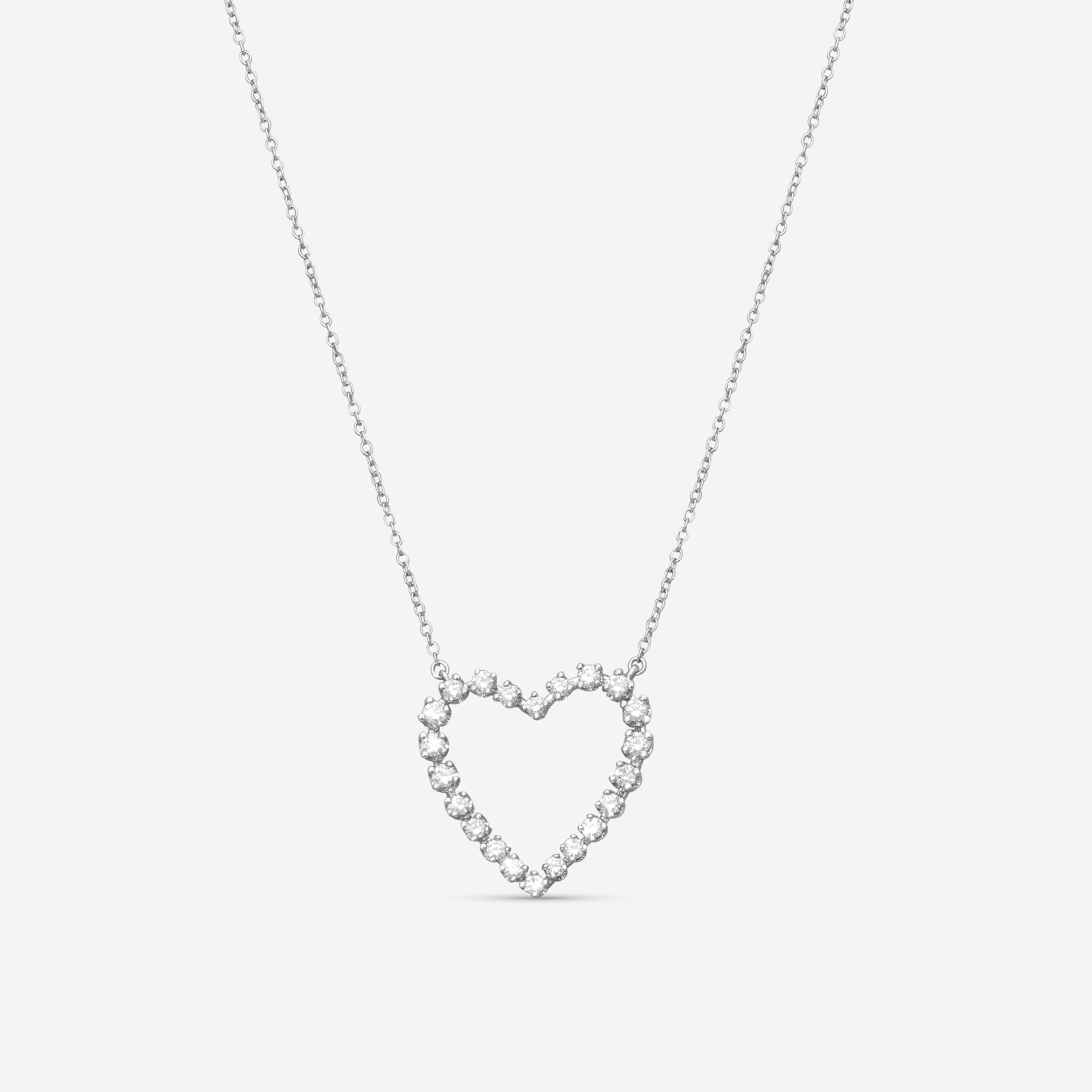 Suna 18K White Gold Diamond Heart Pendant H368W