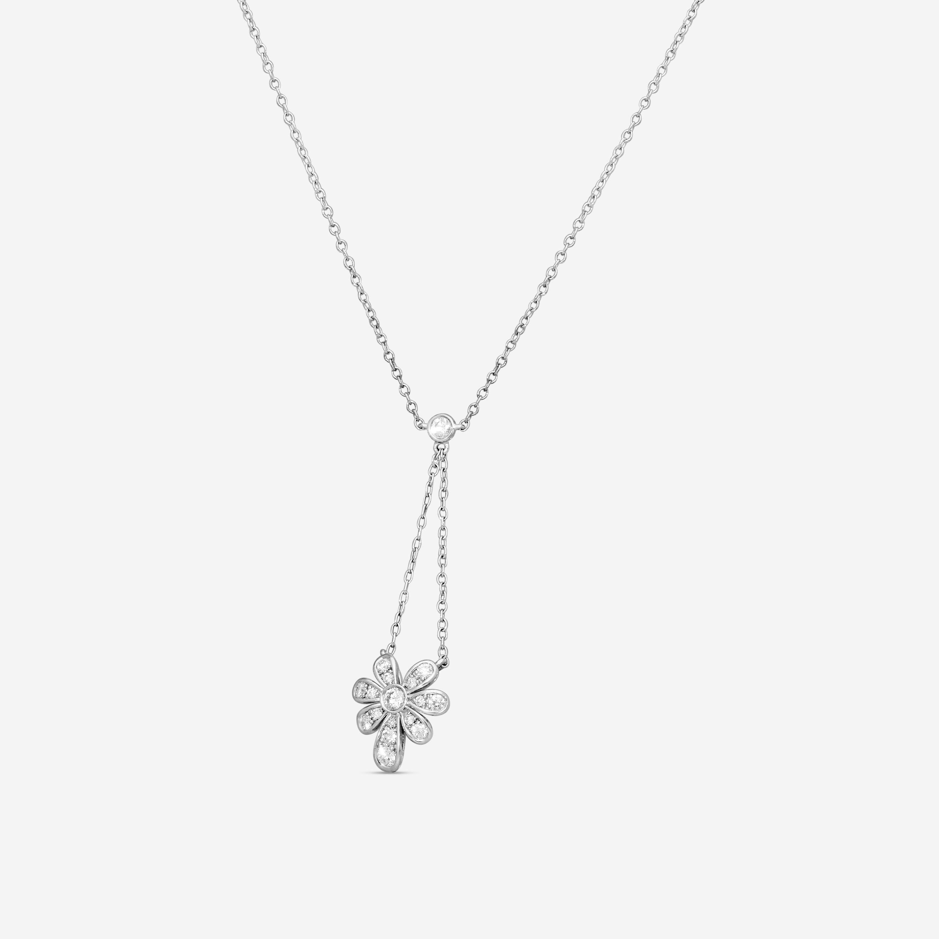 Suna 18K White Gold Ice Flower Pendant N7632W — view 2