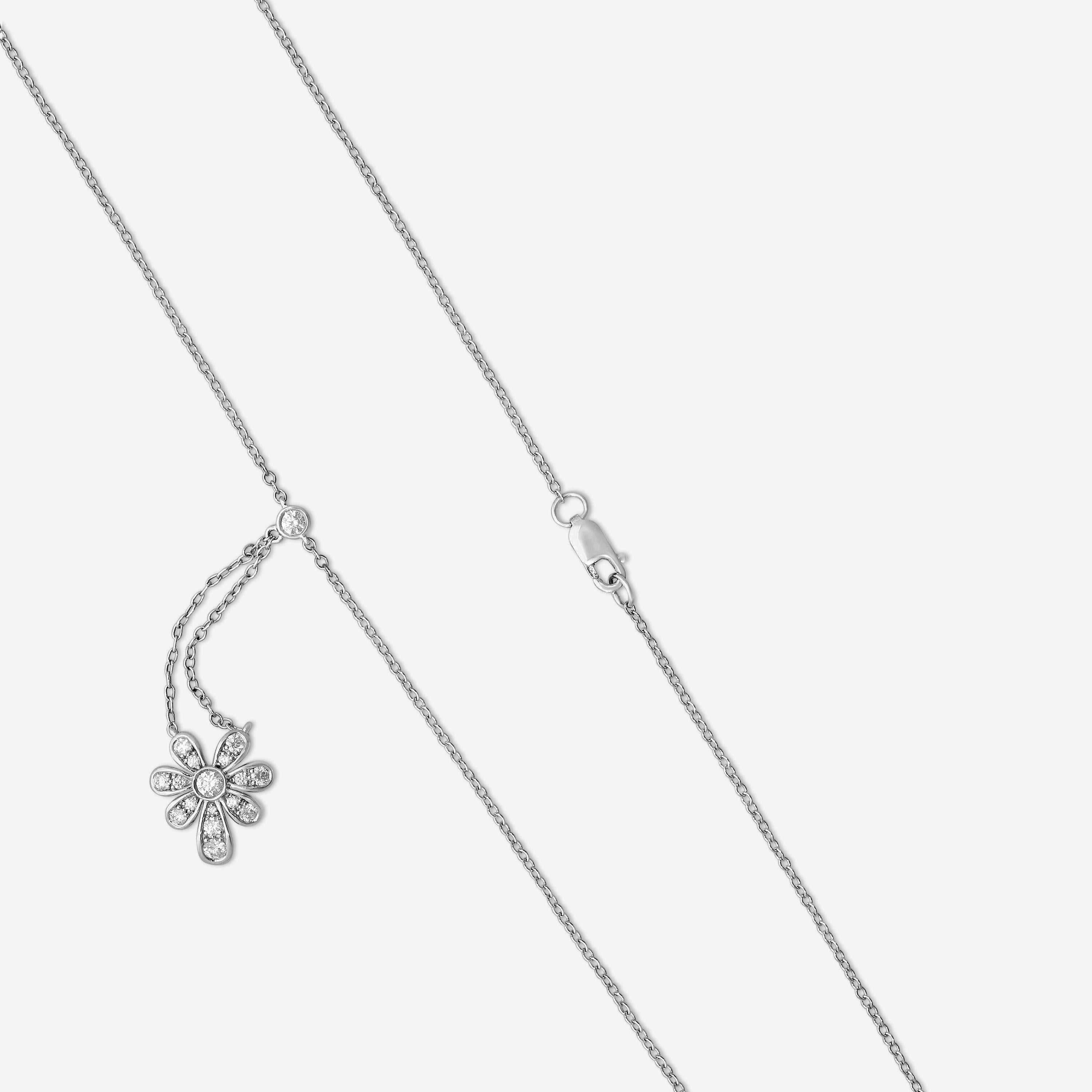 Suna 18K White Gold Ice Flower Pendant N7632W — view 3