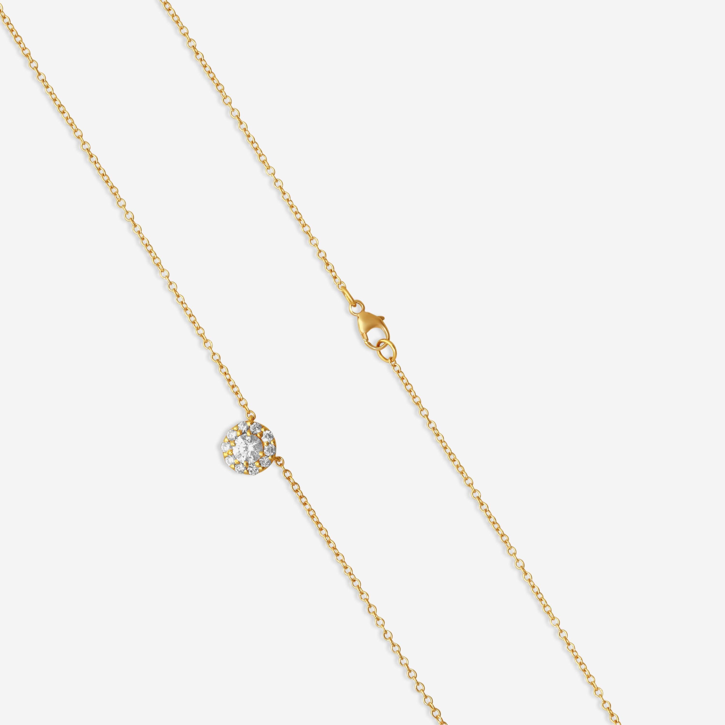 Suna 18K Rose Gold Diamond Pendant Necklace N7567PG50 — view 3