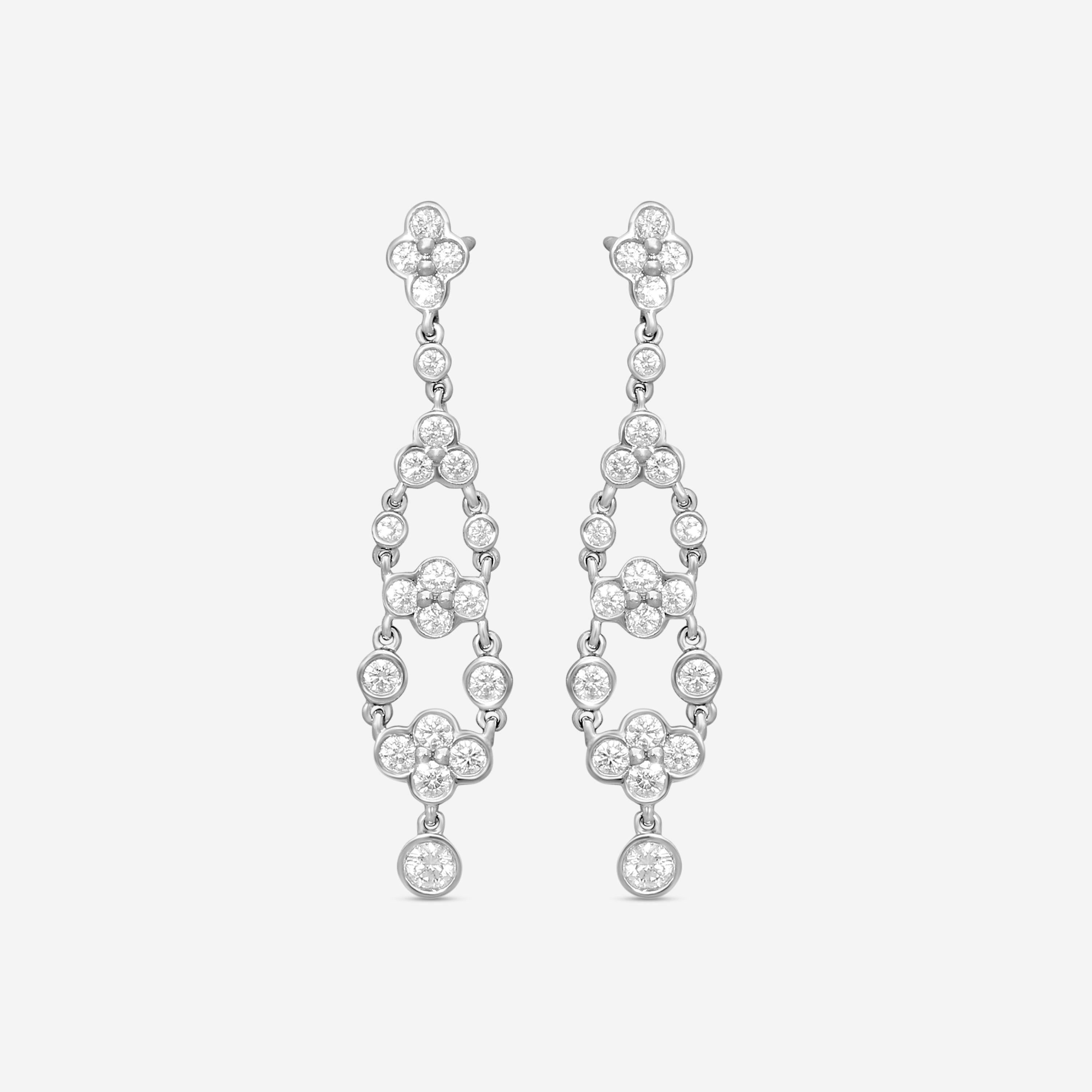 Suna Platinum Diamond Lace Drop Earrings E2420P