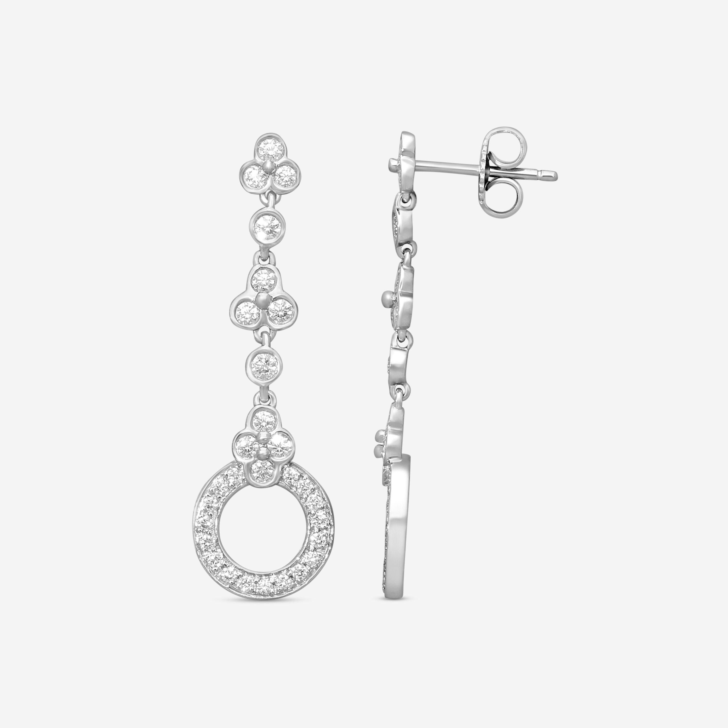 Suna Platinum Diamond Lace Drop Earrings E2427P — view 4