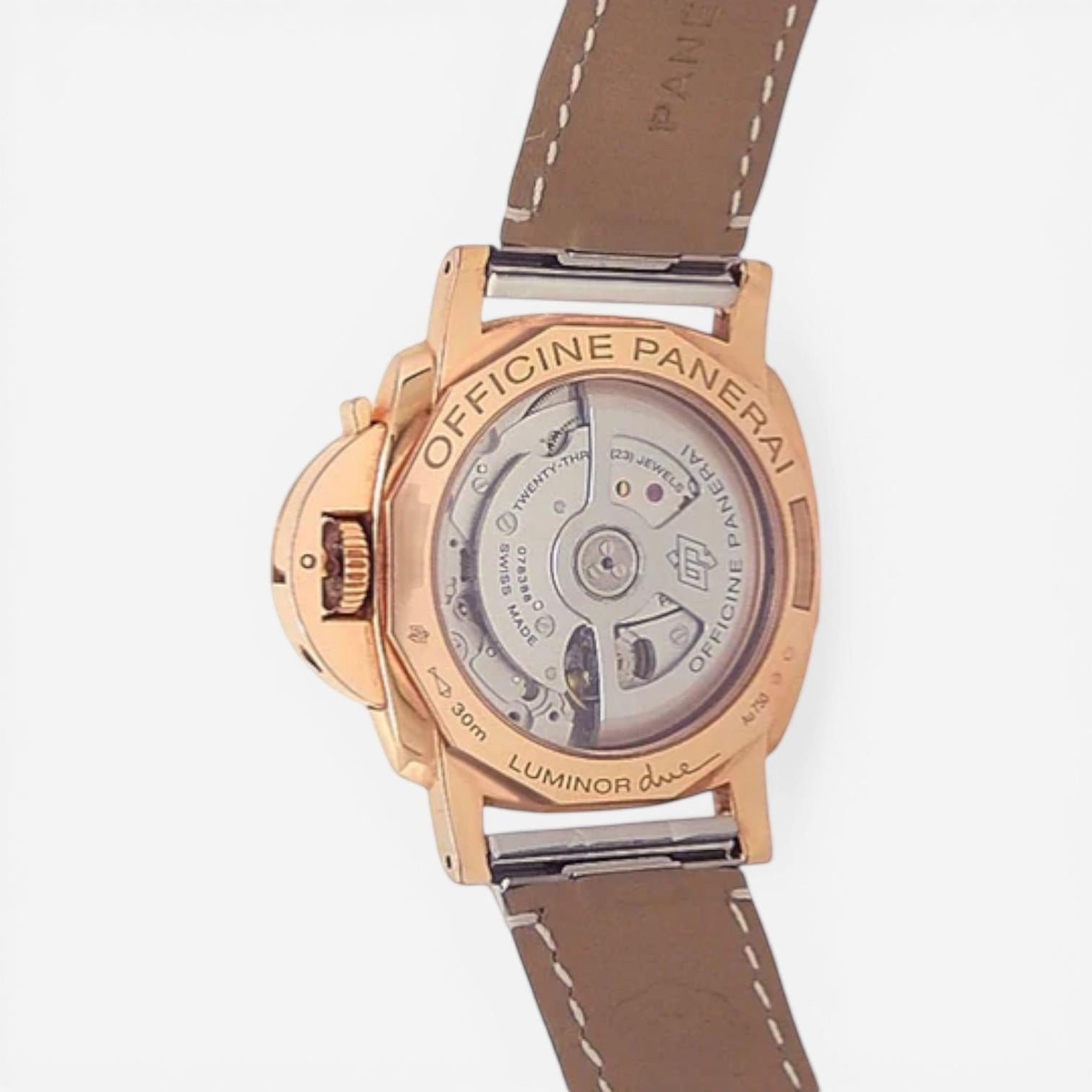 Panerai Luminor Due Goldtech 18K Rose Gold Automatic Ladies Watch PAM01280 — view 5