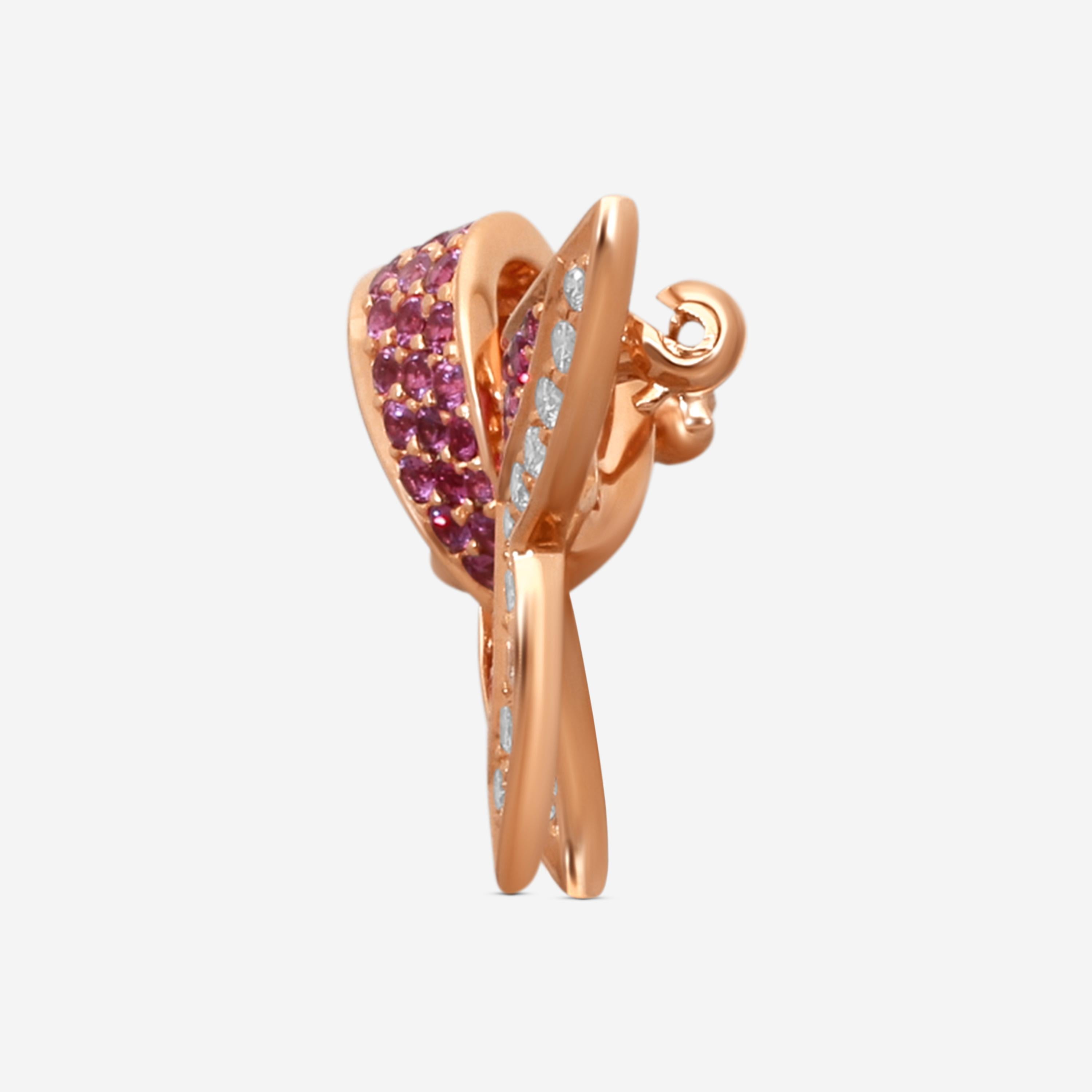 Suna 18K Rose Gold Diamond & Sapphire Bow Pin KP9006KSPG — view 3