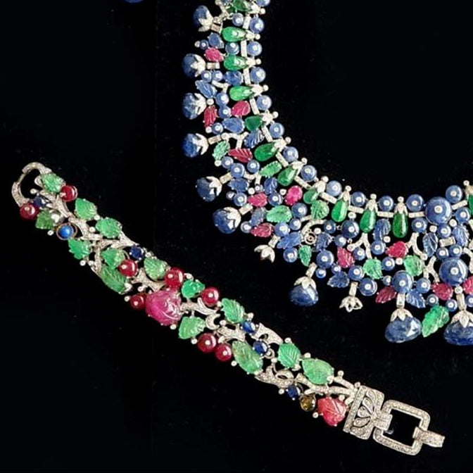 Goshwara G-One 18K White Gold Diamond & Precious Stones Choker Necklace WG0004 — view 2
