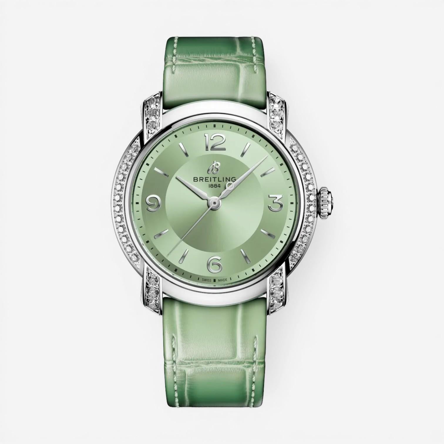 Breitling Premier Stainless Steel Diamond Automatic Ladies Watch A10310671L1P1