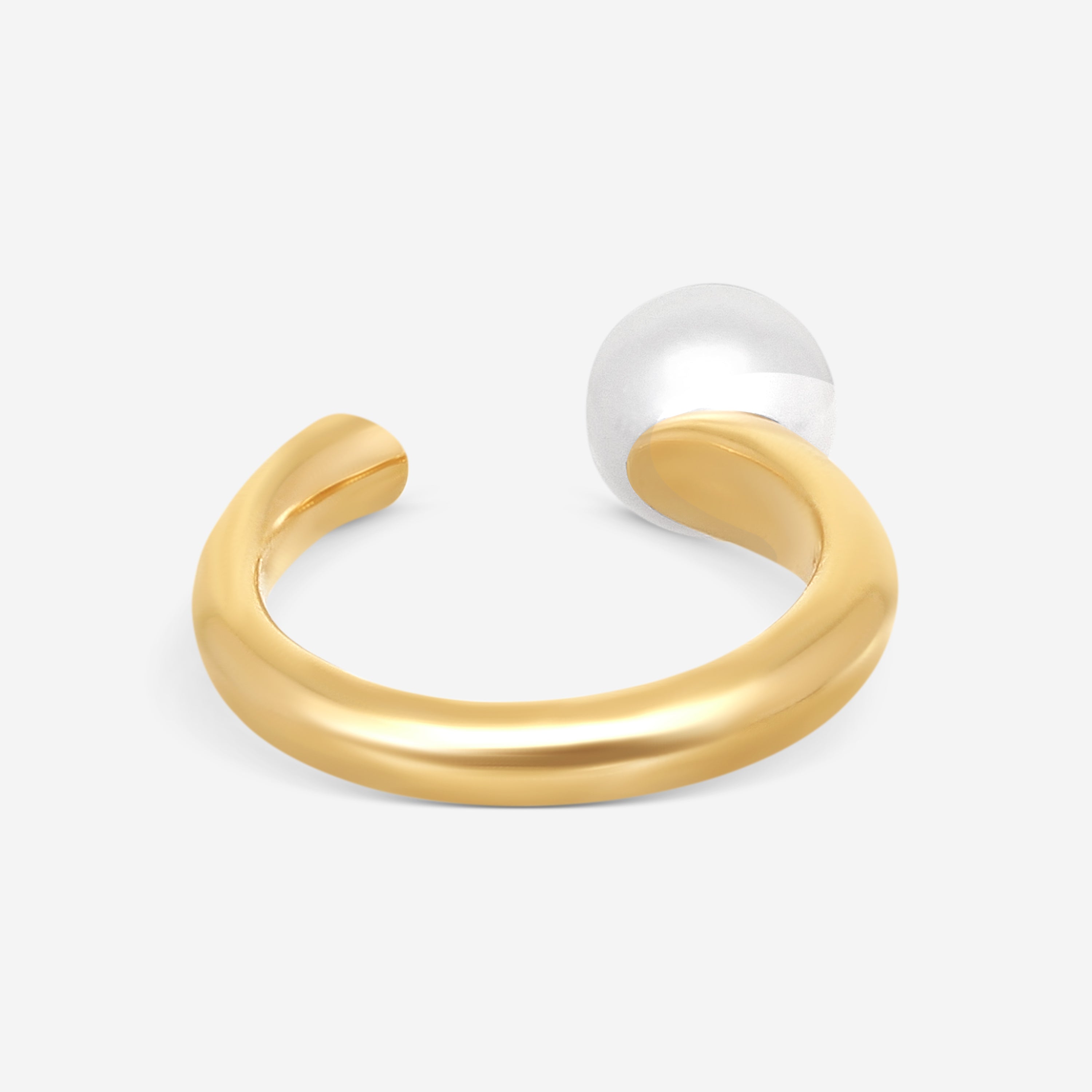 Assael Perfect Pair 18K Yellow Gold Pearl & Diamond Ring Sz. 6 ROO00006 — view 3