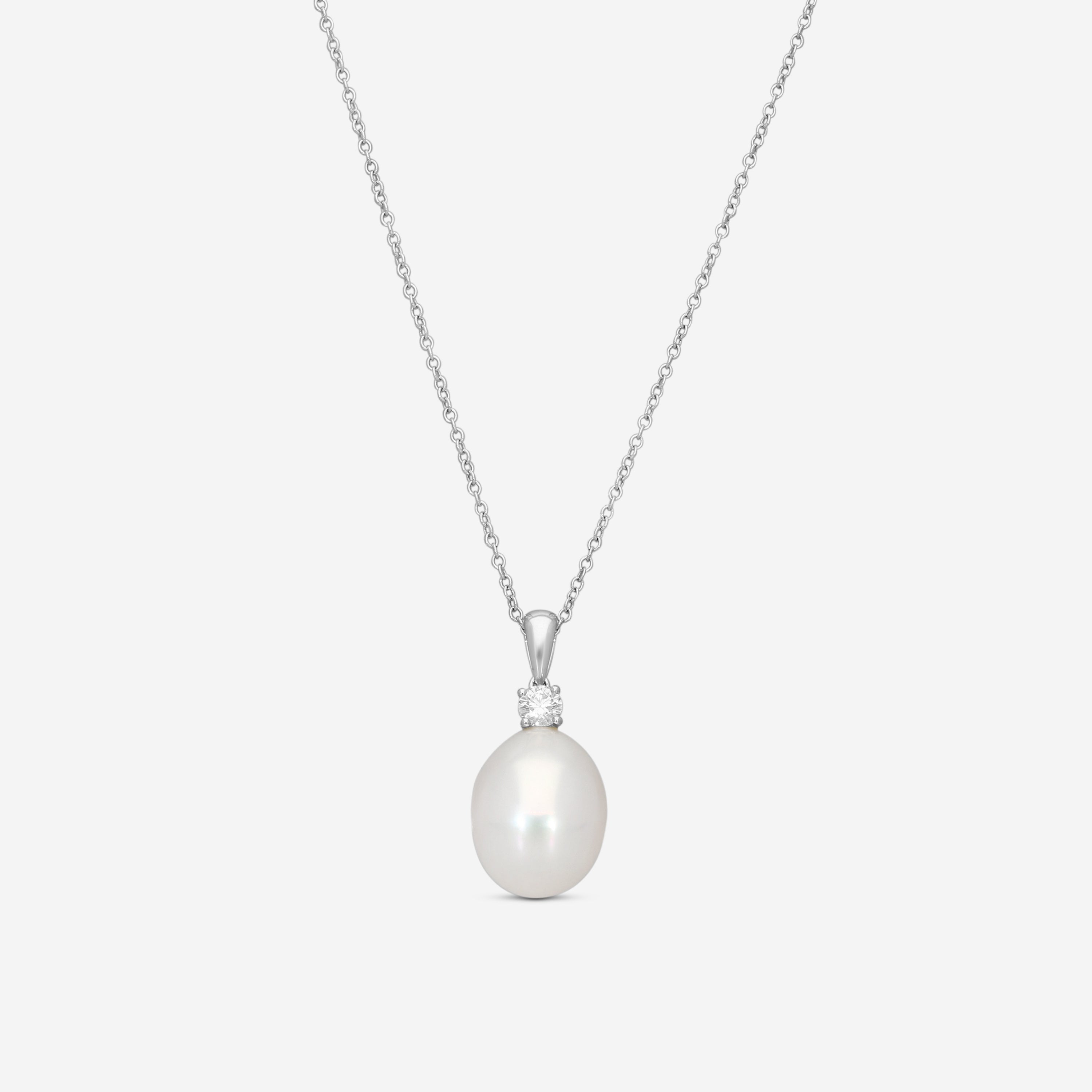 Assael 18K White Gold Pearl & Diamond Pendant Necklace P3666