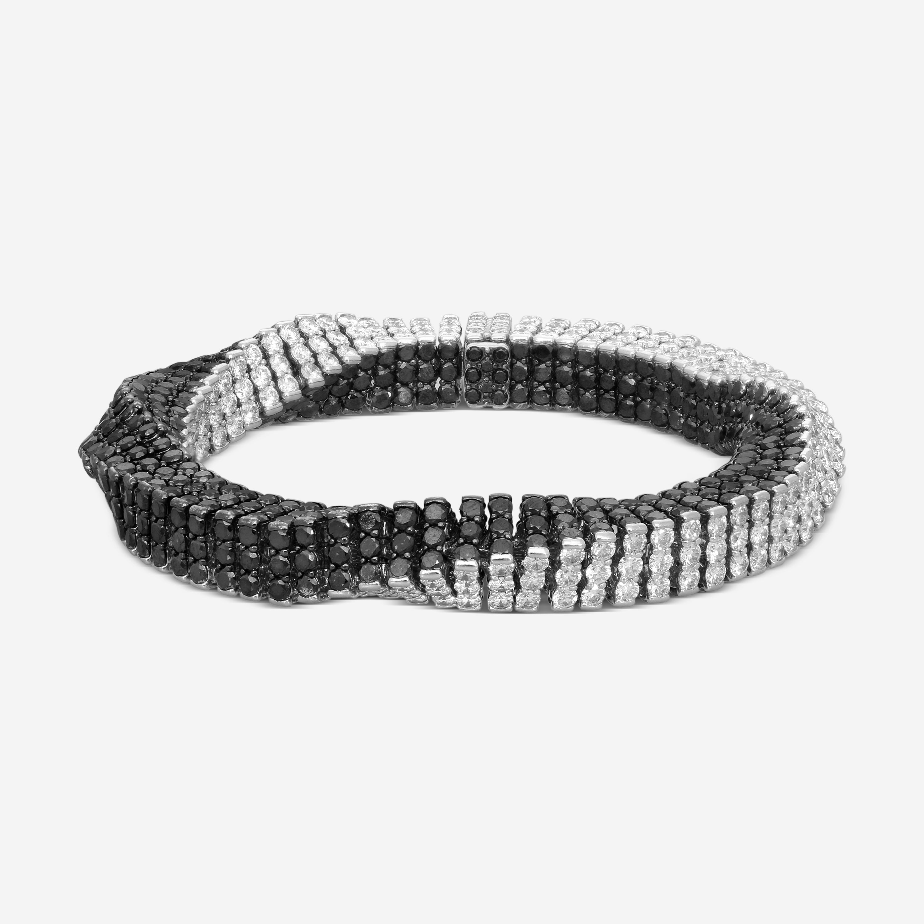 Assael 18K White Gold Black & White Diamond Rope Bracelet B1702