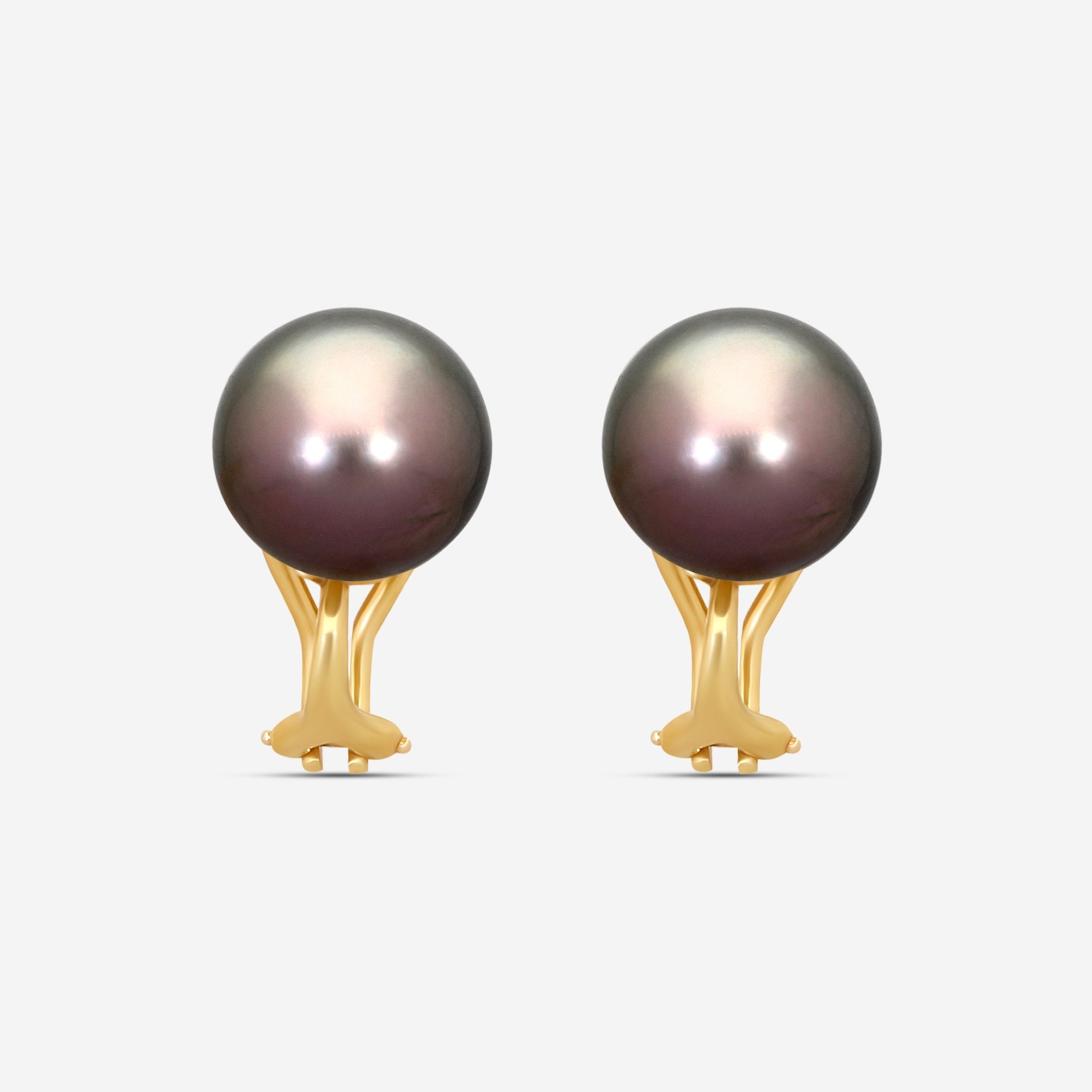 Assael 18K Yellow Gold Tahitian Cultured Pearl Clip Earrings E6945